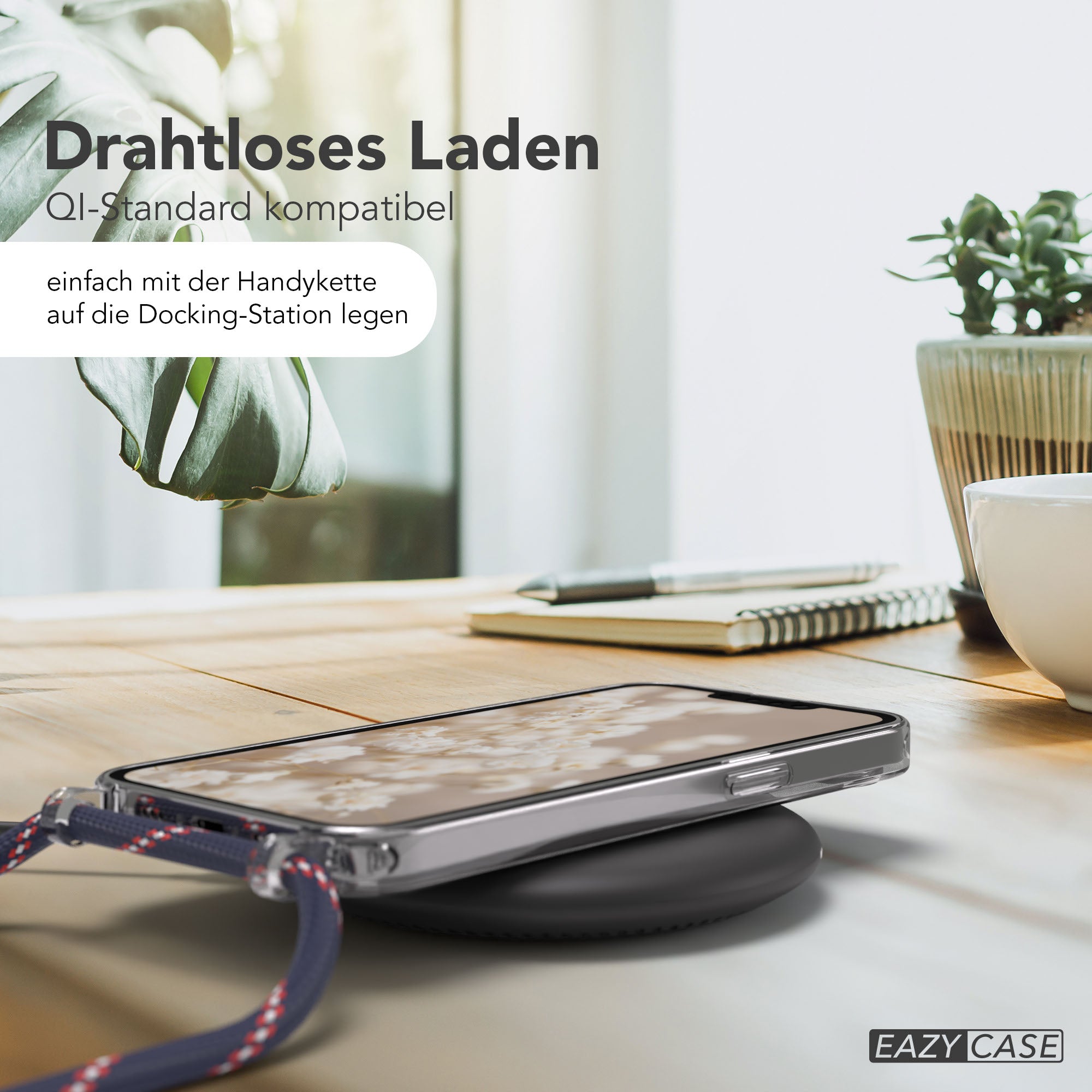 iPhone 16e transparente Hülle + Kordel mit MagSafe