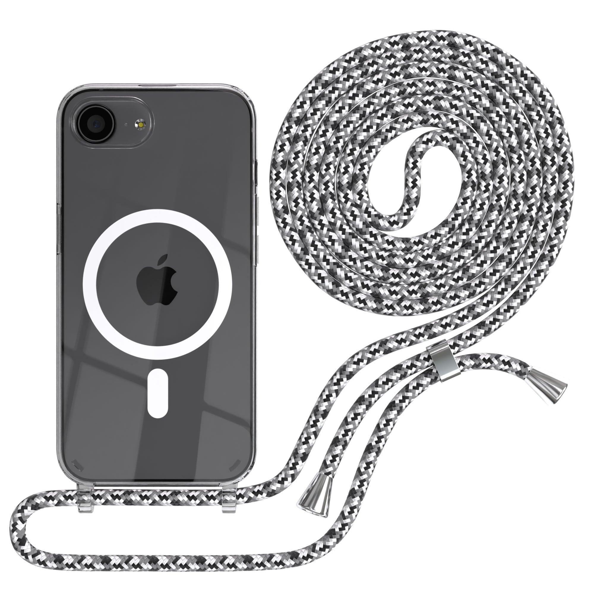 iPhone 16e transparente Hülle + Kordel mit MagSafe