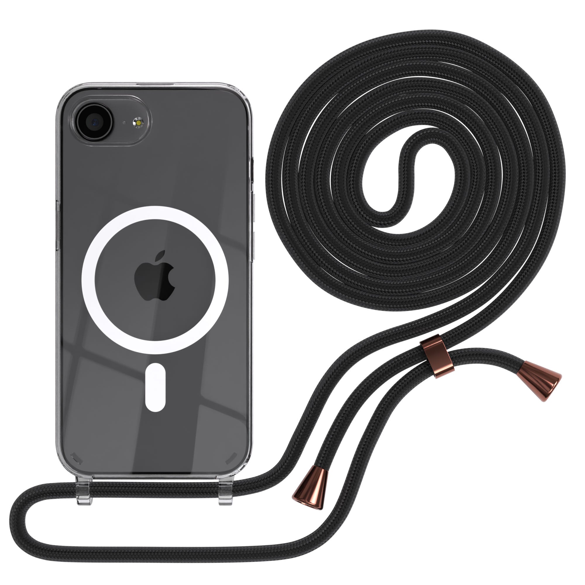 iPhone 16e transparente Hülle + Kordel mit MagSafe