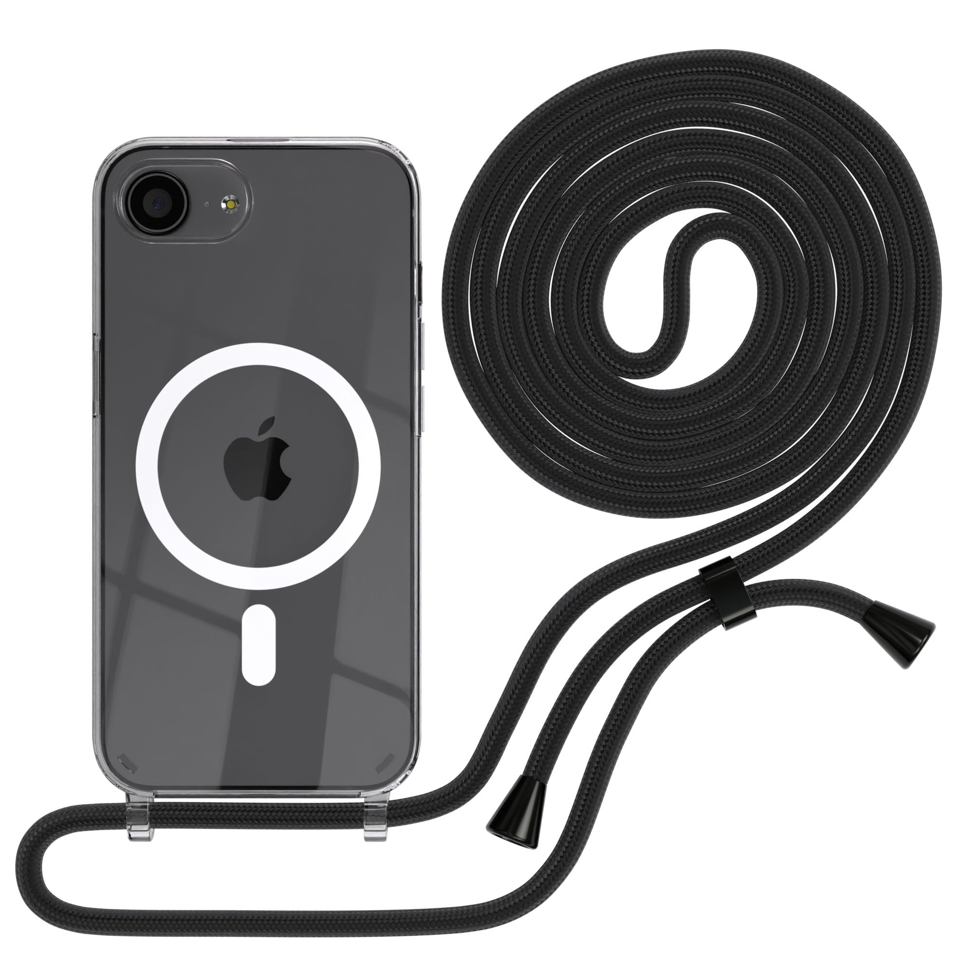iPhone 16e transparente Hülle + Kordel mit MagSafe