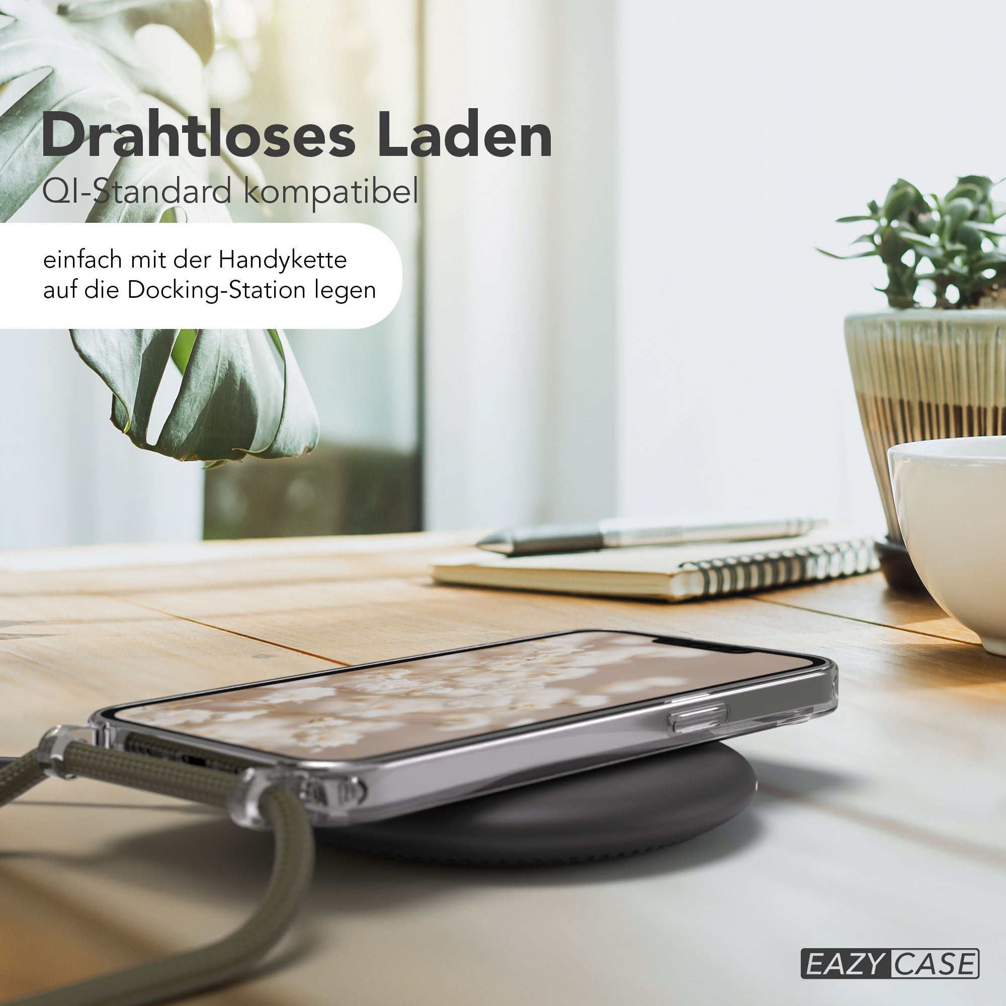 iPhone 16e transparente Hülle + Kordel mit MagSafe