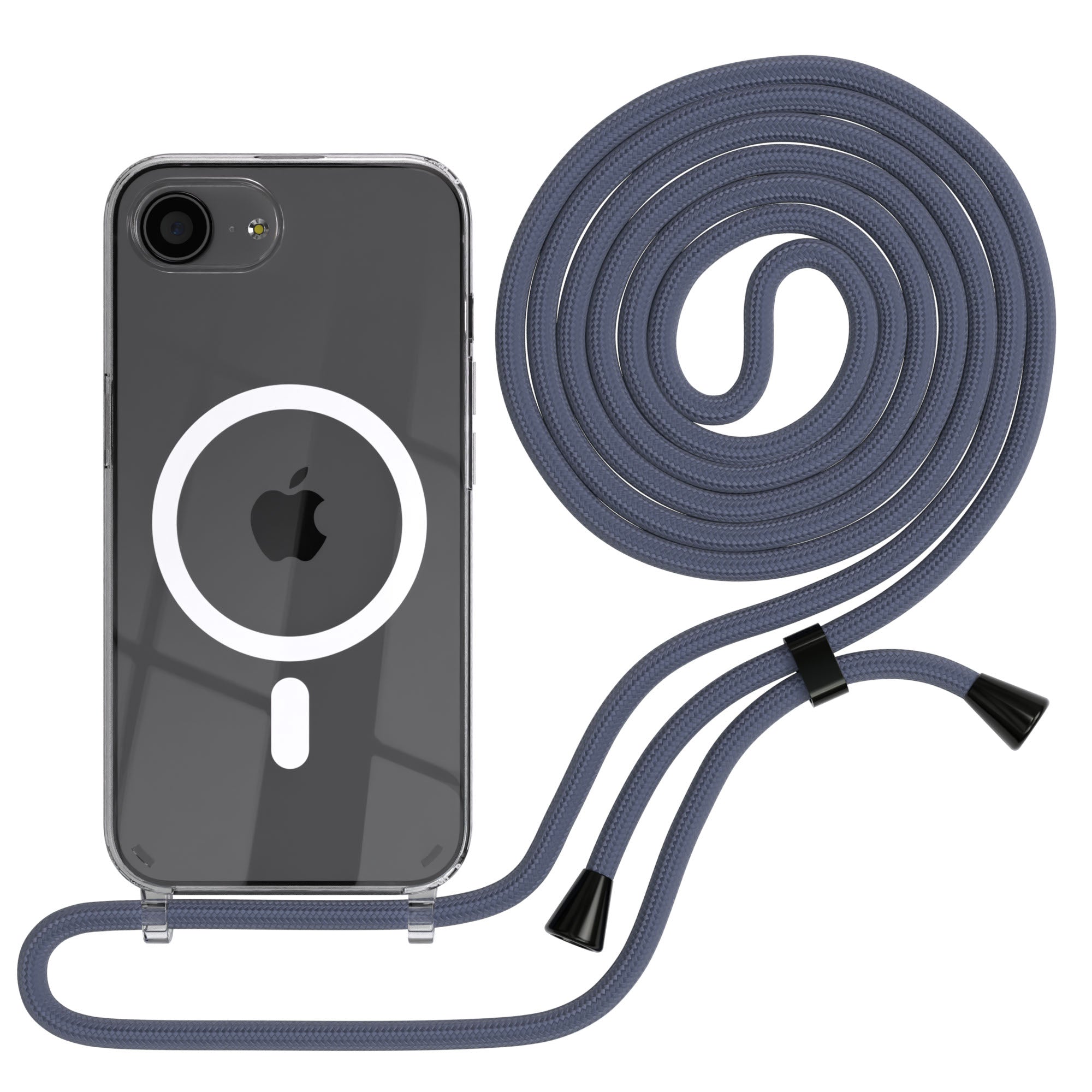 iPhone 16e transparente Hülle + Kordel mit MagSafe