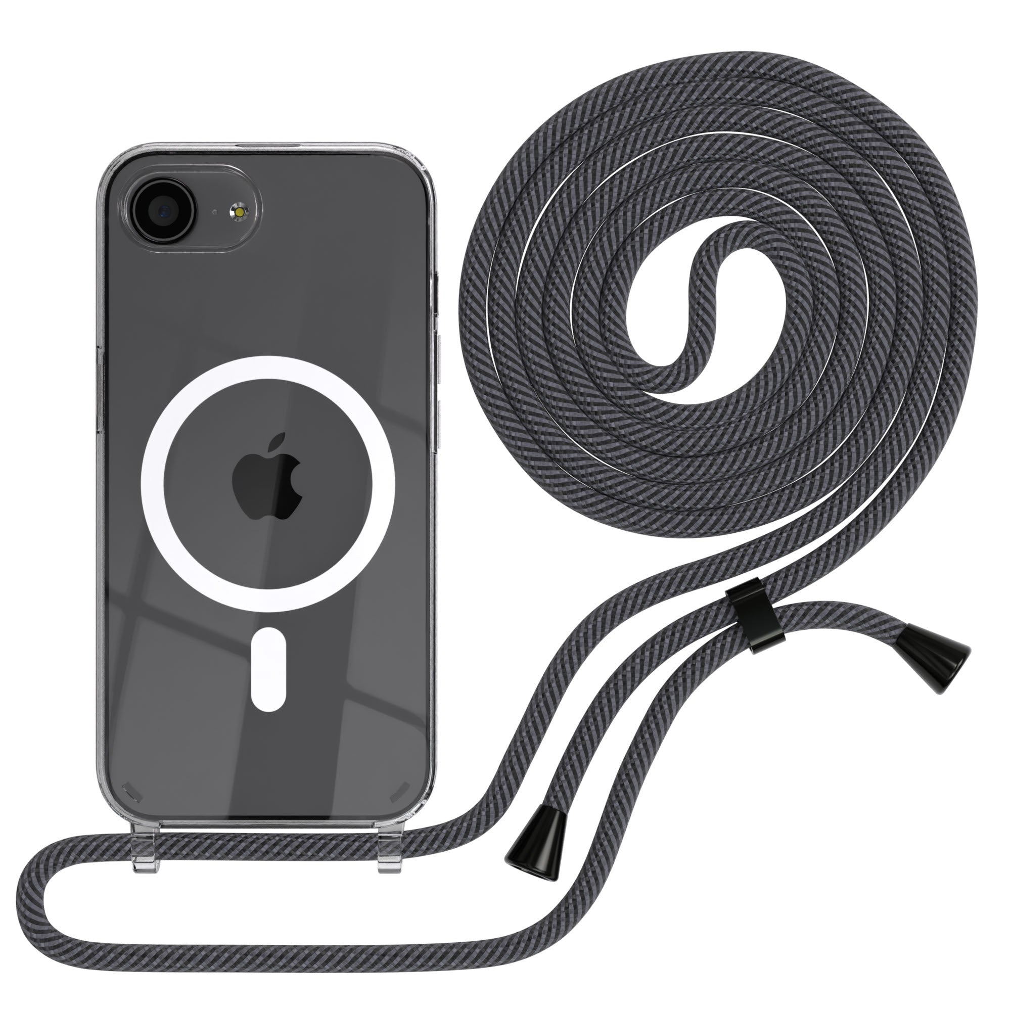 iPhone 16e transparente Hülle + Kordel mit MagSafe