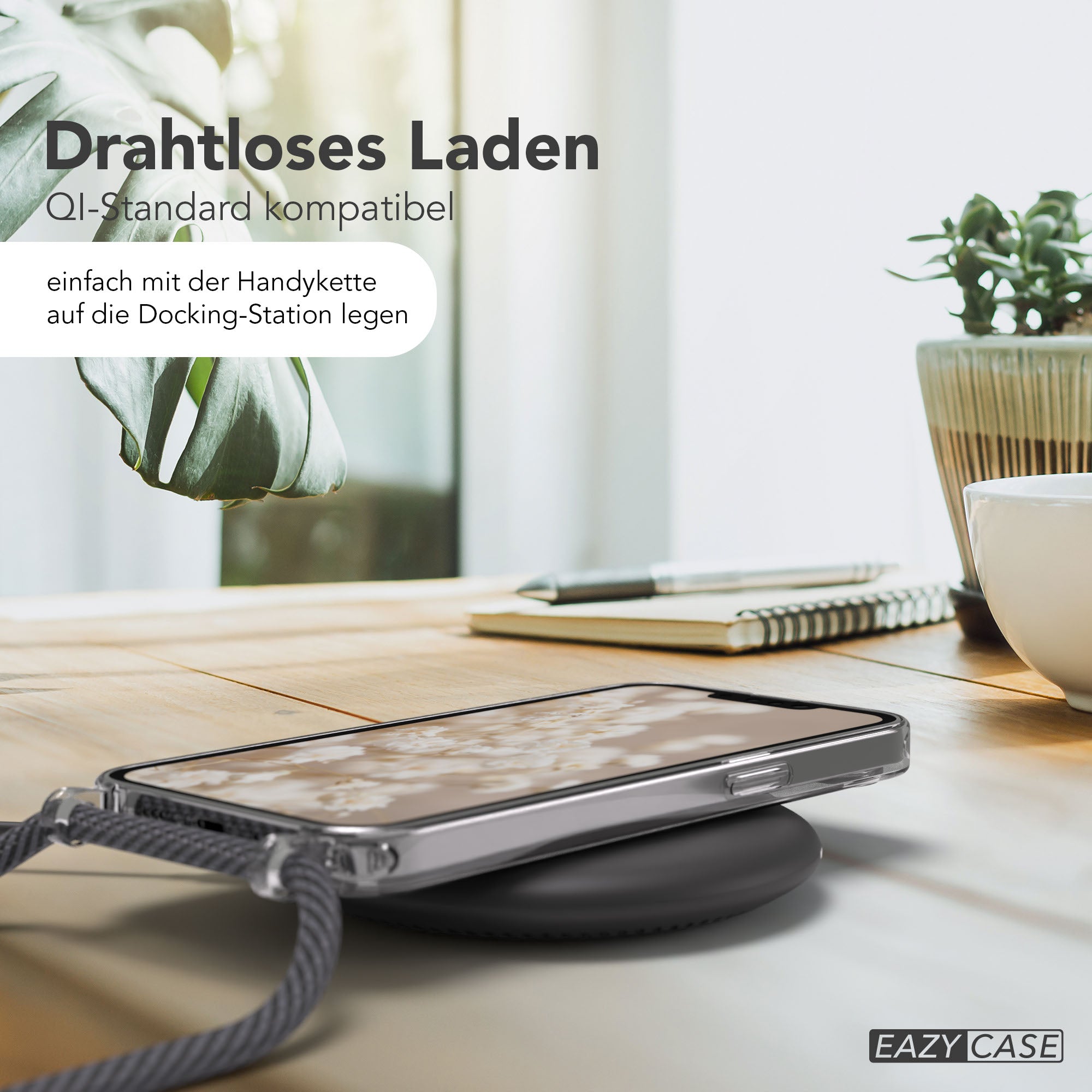 iPhone 16e transparente Hülle + Kordel mit MagSafe