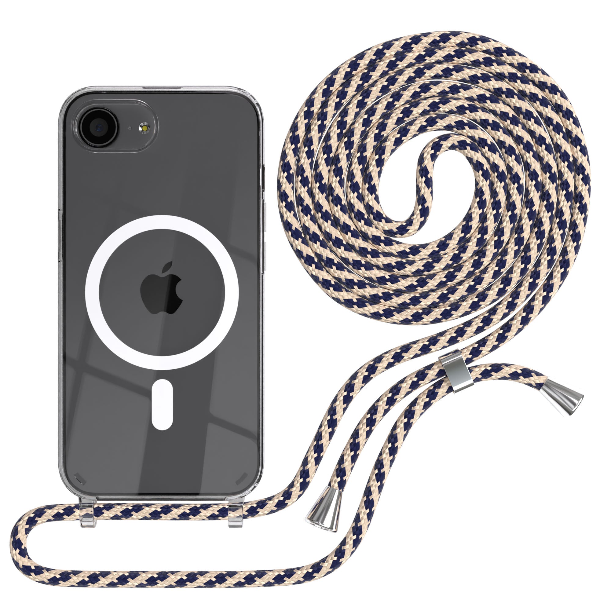 iPhone 16e transparente Hülle + Kordel mit MagSafe