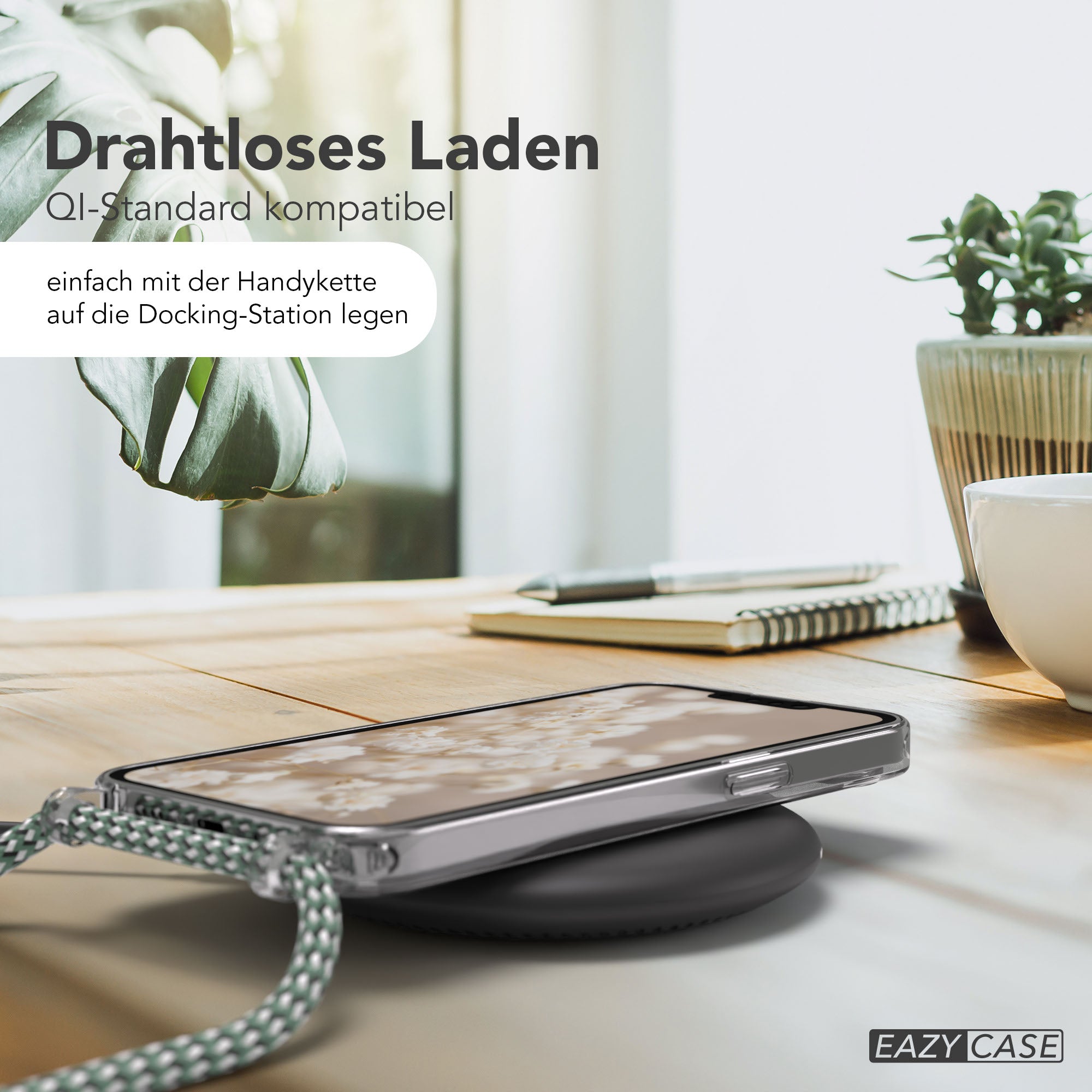 iPhone 16e transparente Hülle + Kordel mit MagSafe