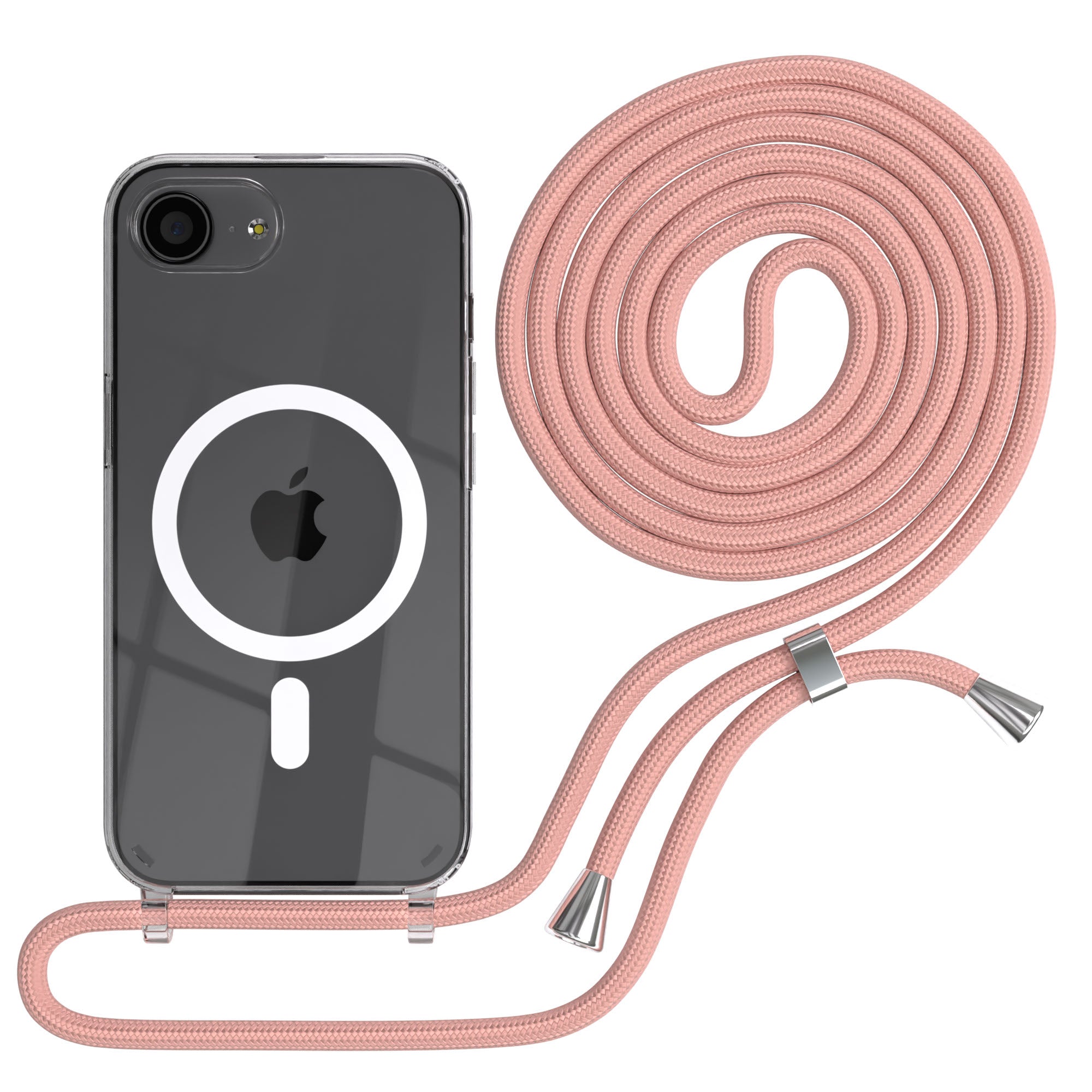 iPhone 16e transparente Hülle + Kordel mit MagSafe