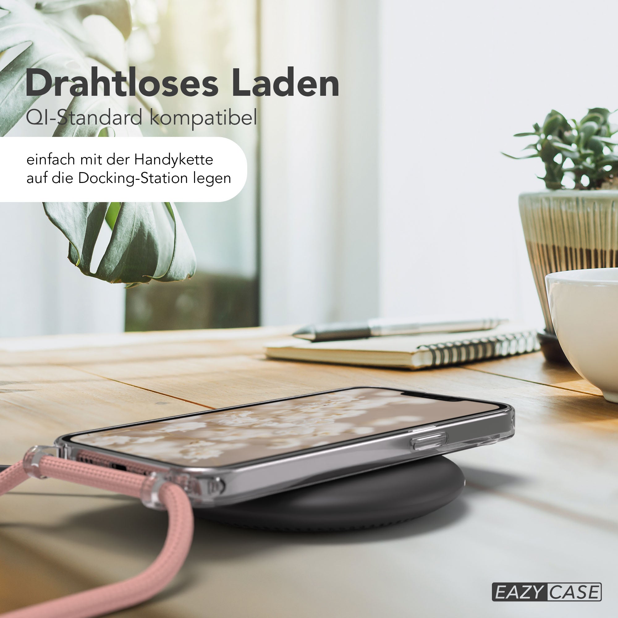 iPhone 16e transparente Hülle + Kordel mit MagSafe