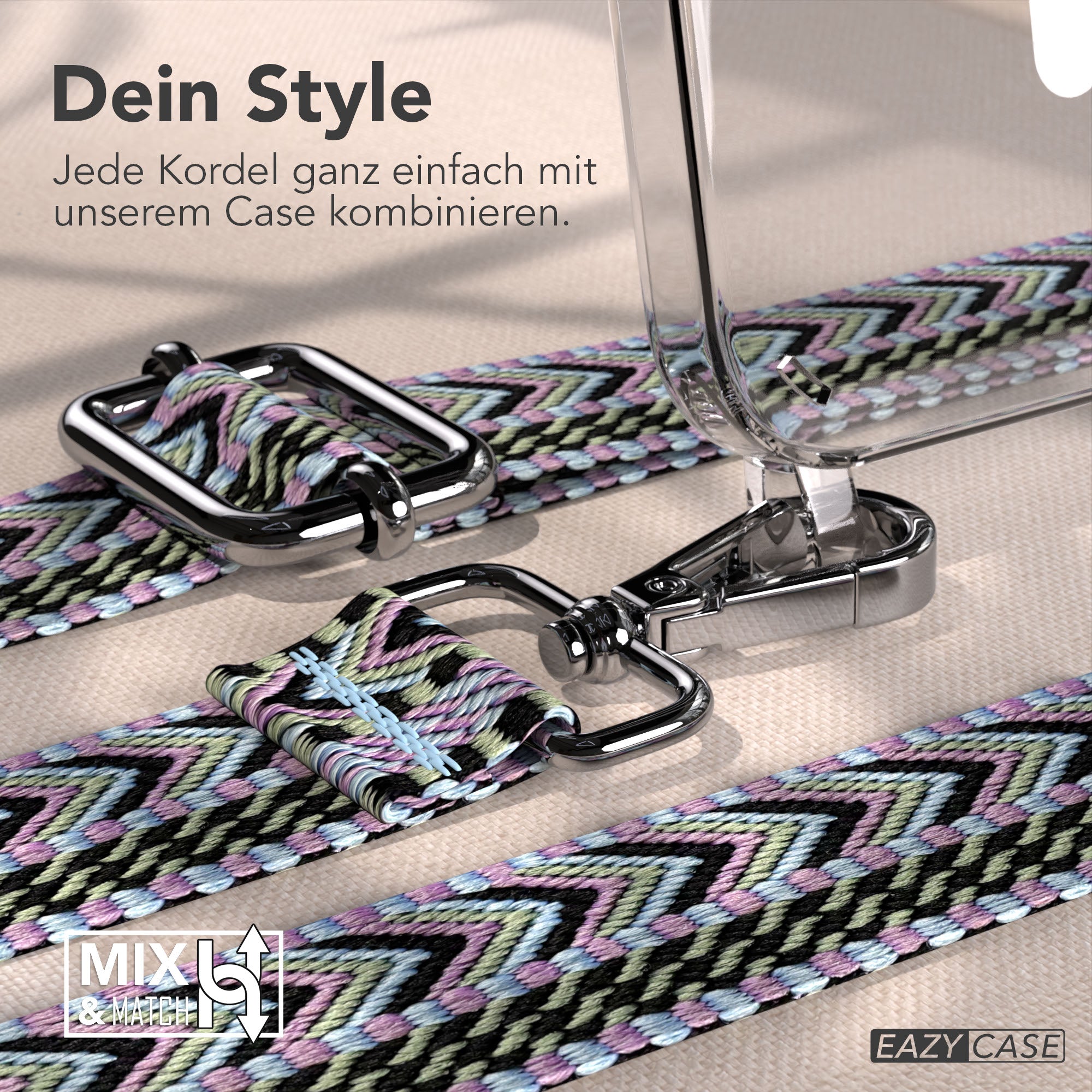 iPhone 16e MagSafe Handykette mit Boho Band Tragekette