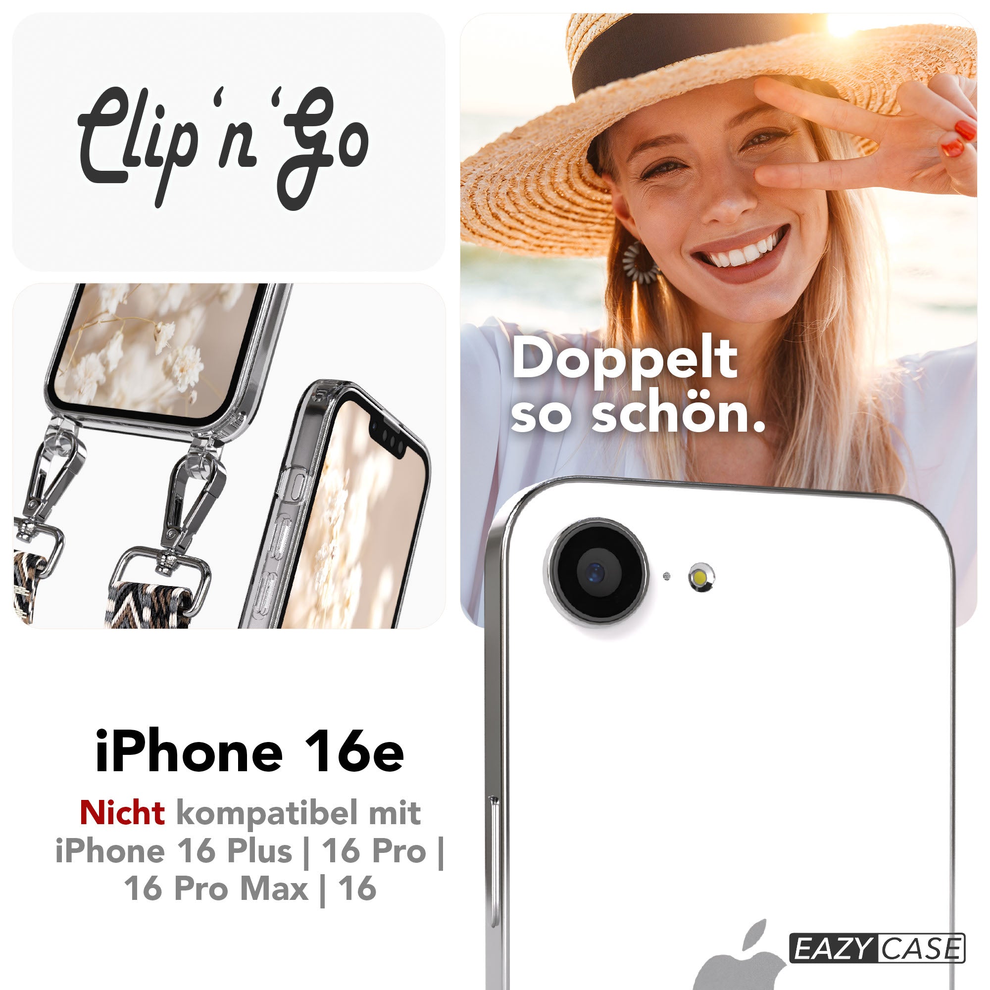 iPhone 16e MagSafe Handykette mit Boho Band Tragekette