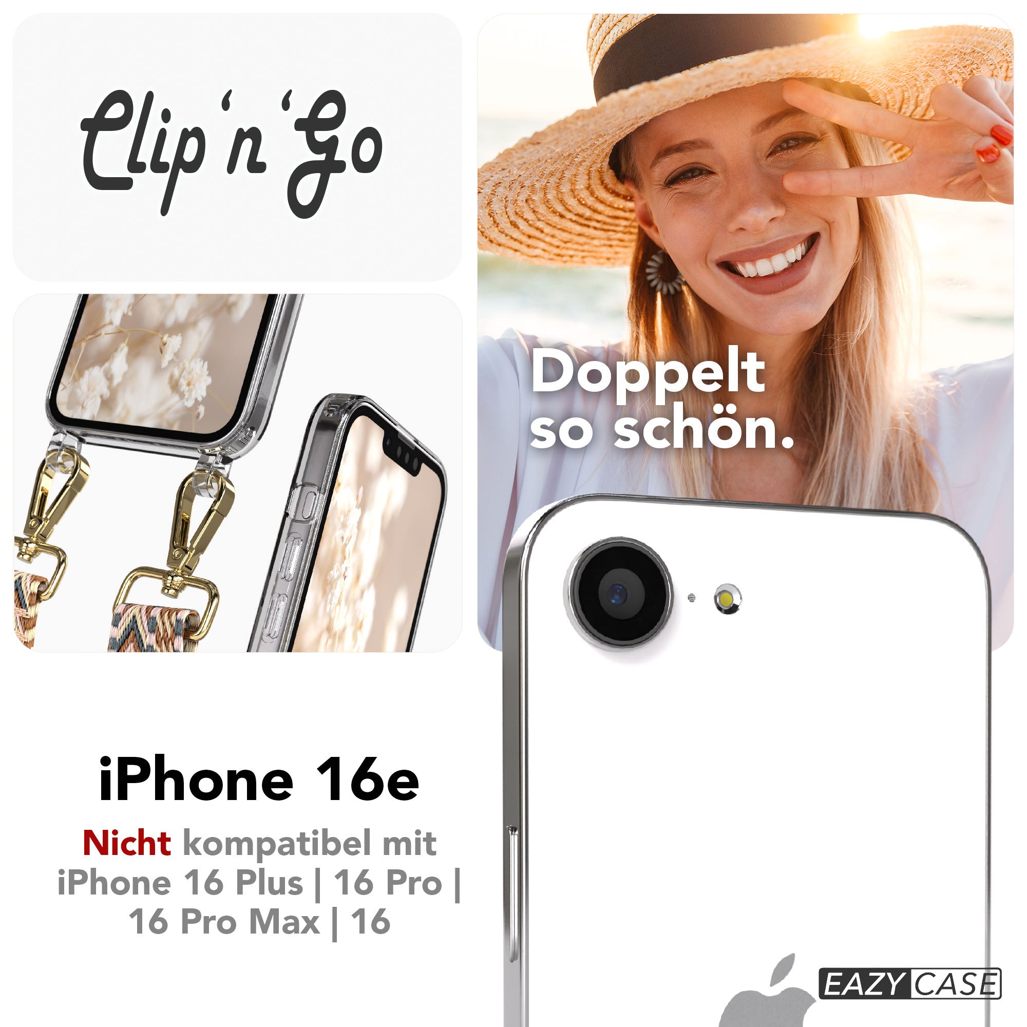 iPhone 16e MagSafe Handykette mit Boho Band Tragekette
