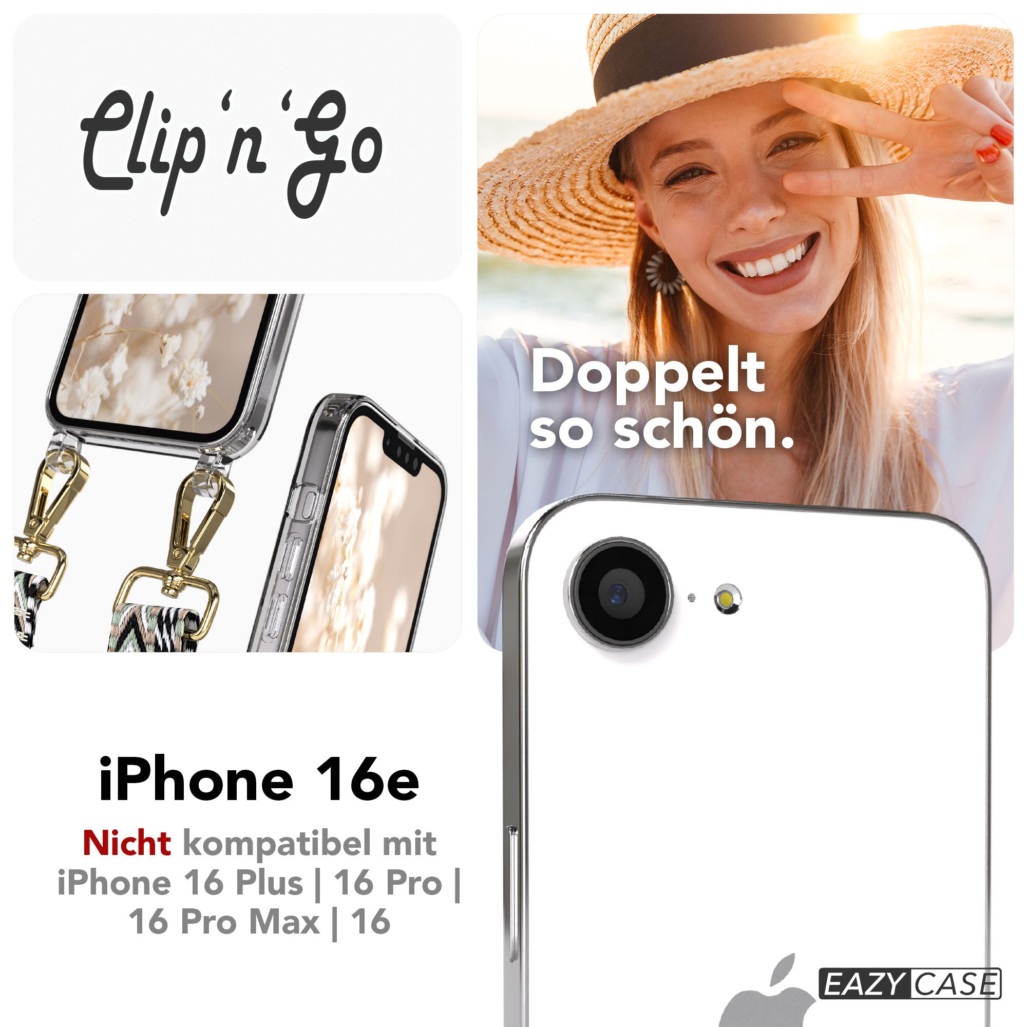 iPhone 16e MagSafe Handykette mit Boho Band Tragekette