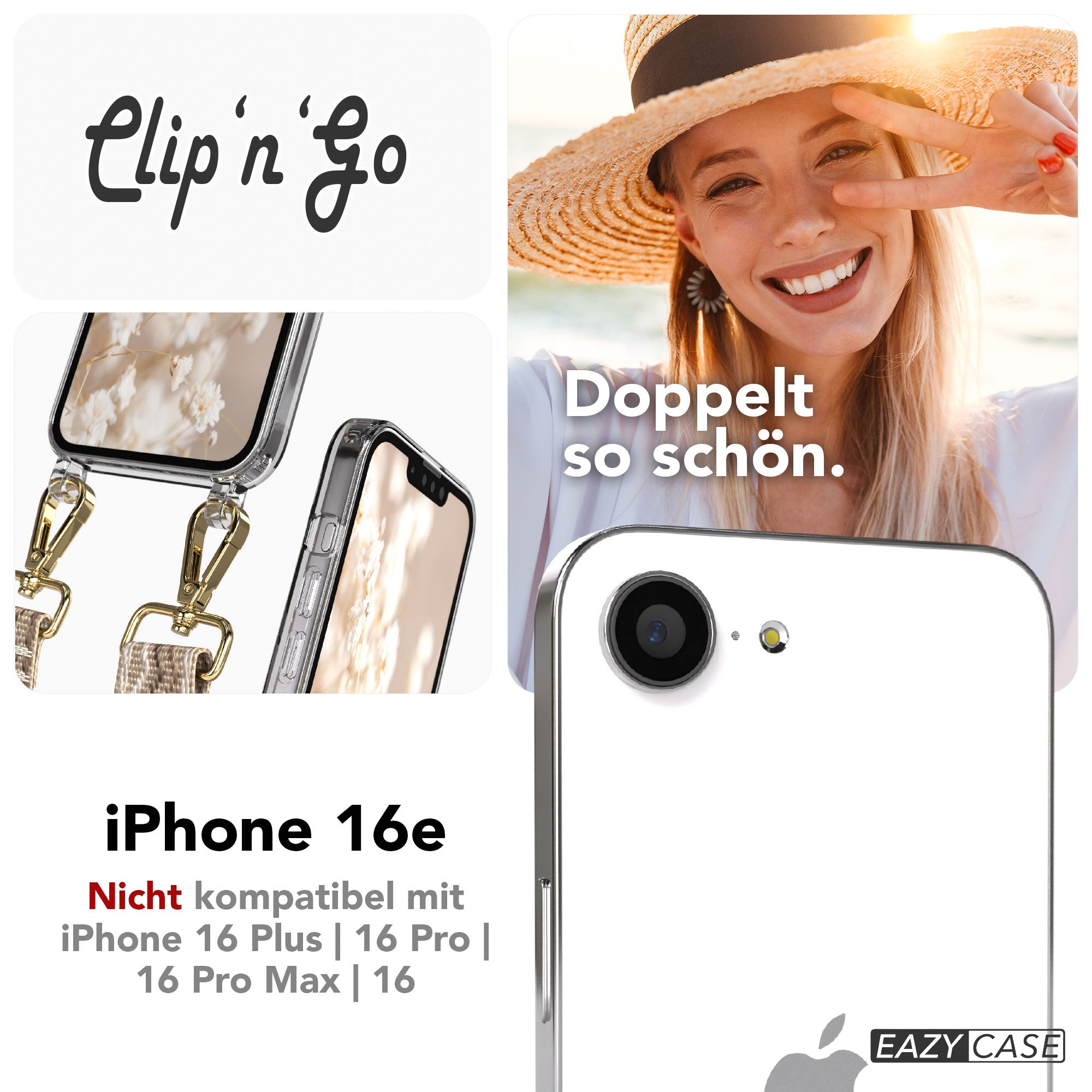 iPhone 16e MagSafe Handykette mit Boho Band Tragekette