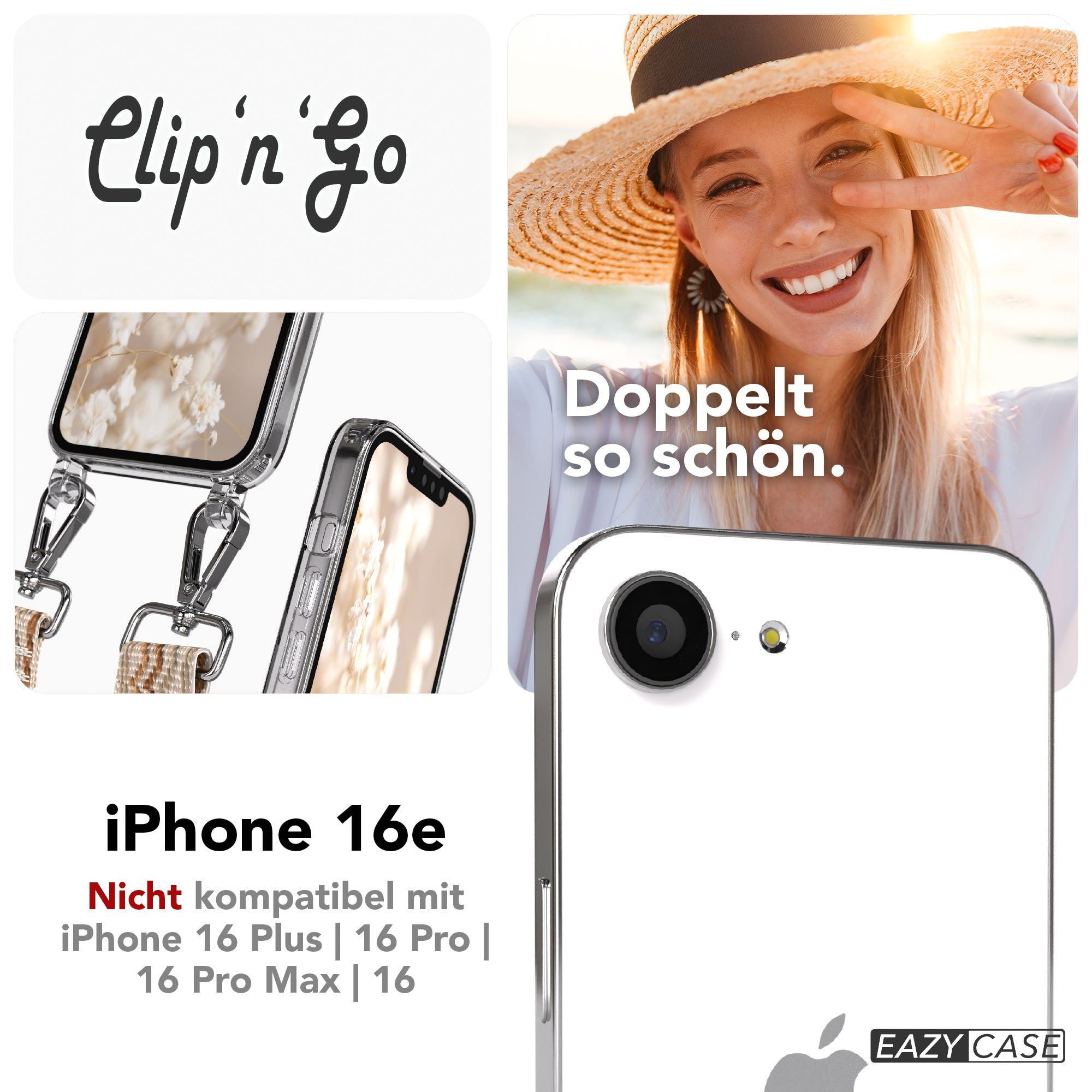 iPhone 16e MagSafe Handykette mit Boho Band Tragekette