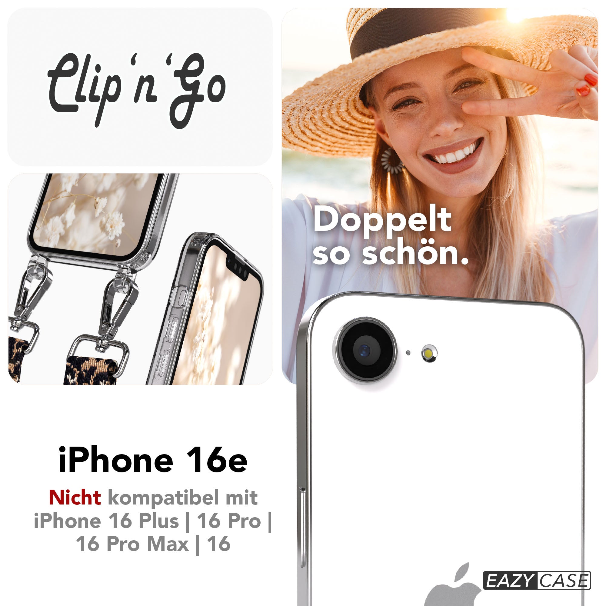 iPhone 16e MagSafe Handykette mit Boho Band Tragekette