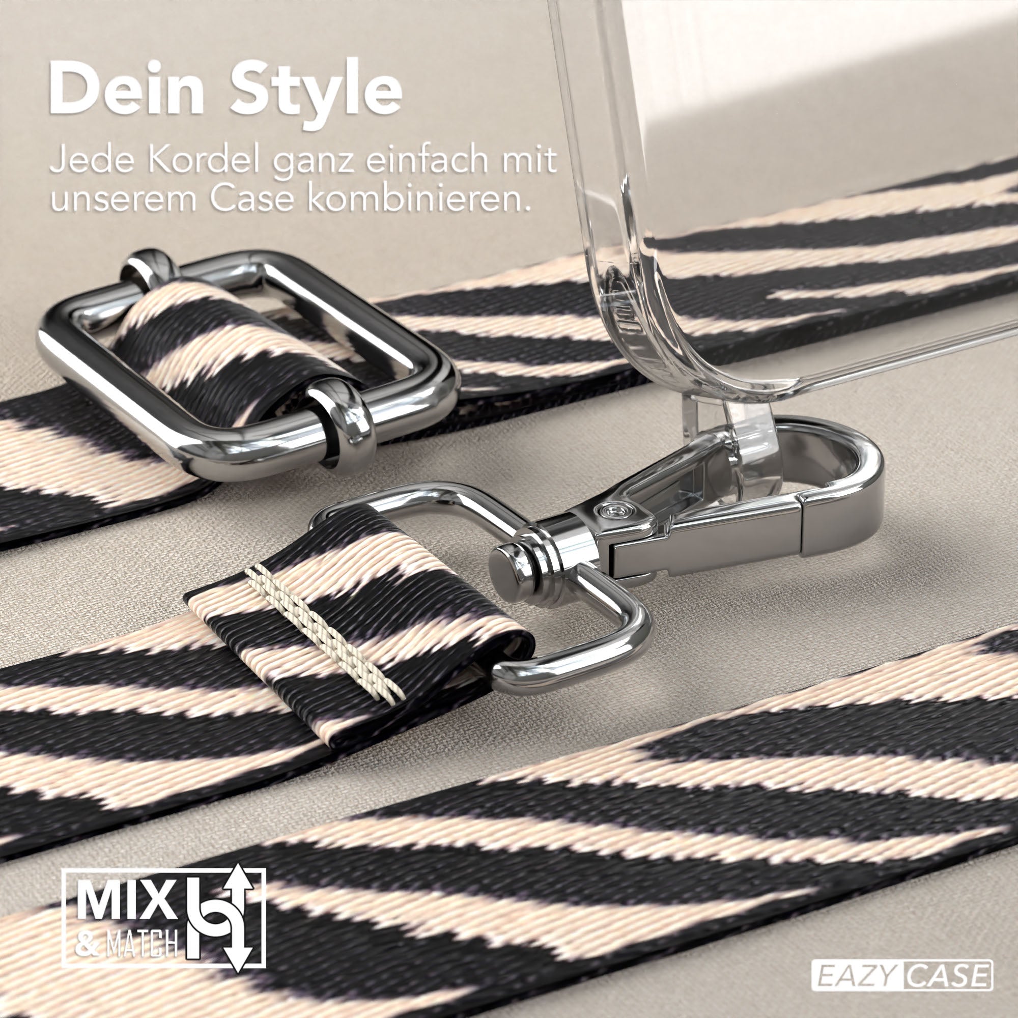 iPhone 15 Handykette mit verstellbarem Boho Band Tragegurt