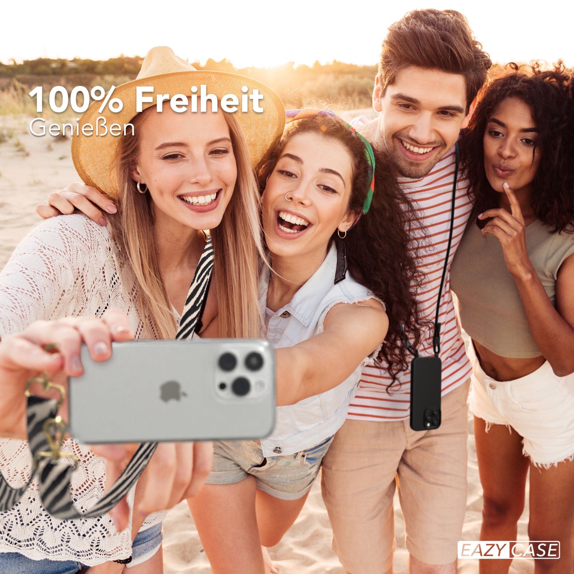 iPhone 15 Pro Handykette mit verstellbarem Boho Band von EAZY CASE