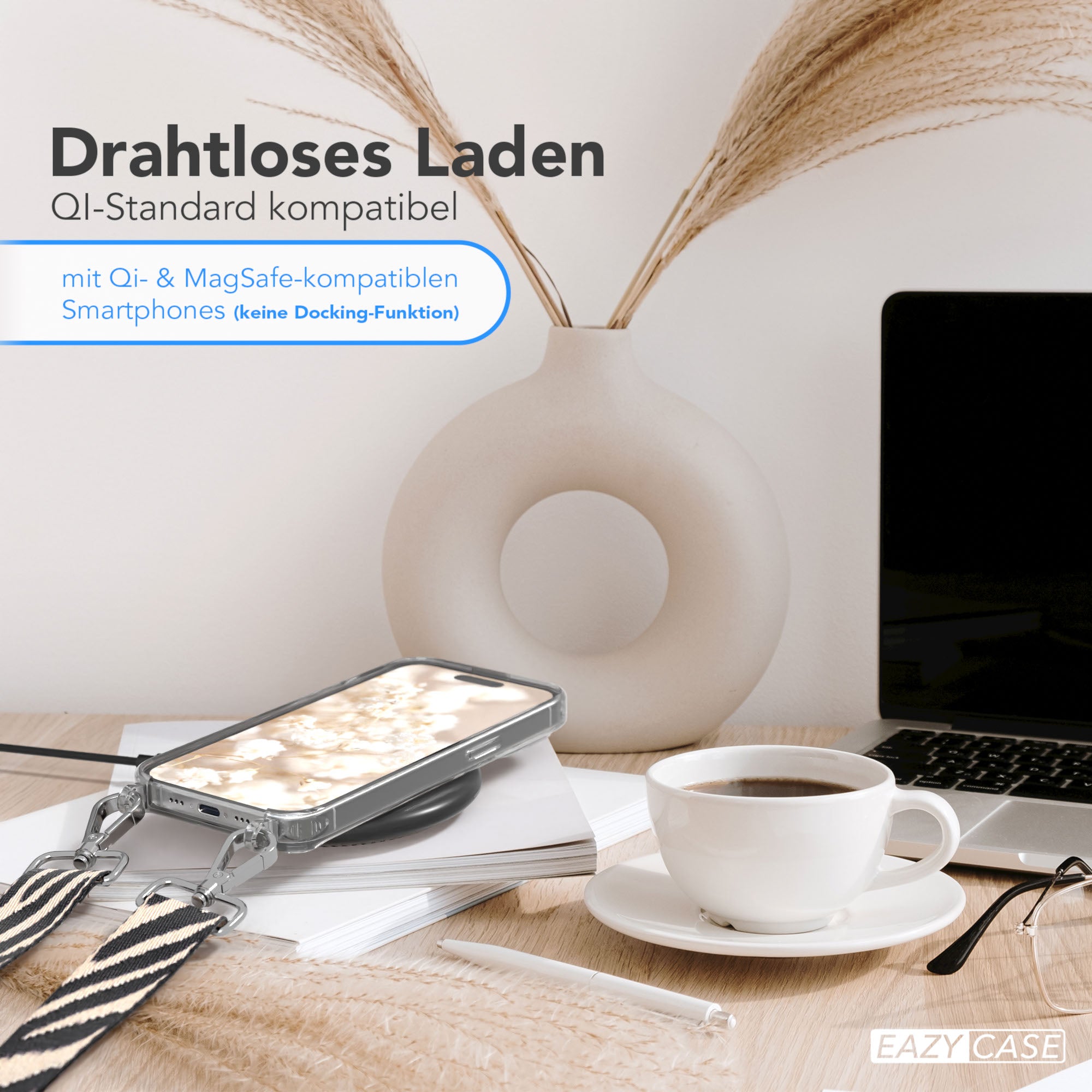 iPhone 15 Pro Handykette mit verstellbarem Boho Band von EAZY CASE