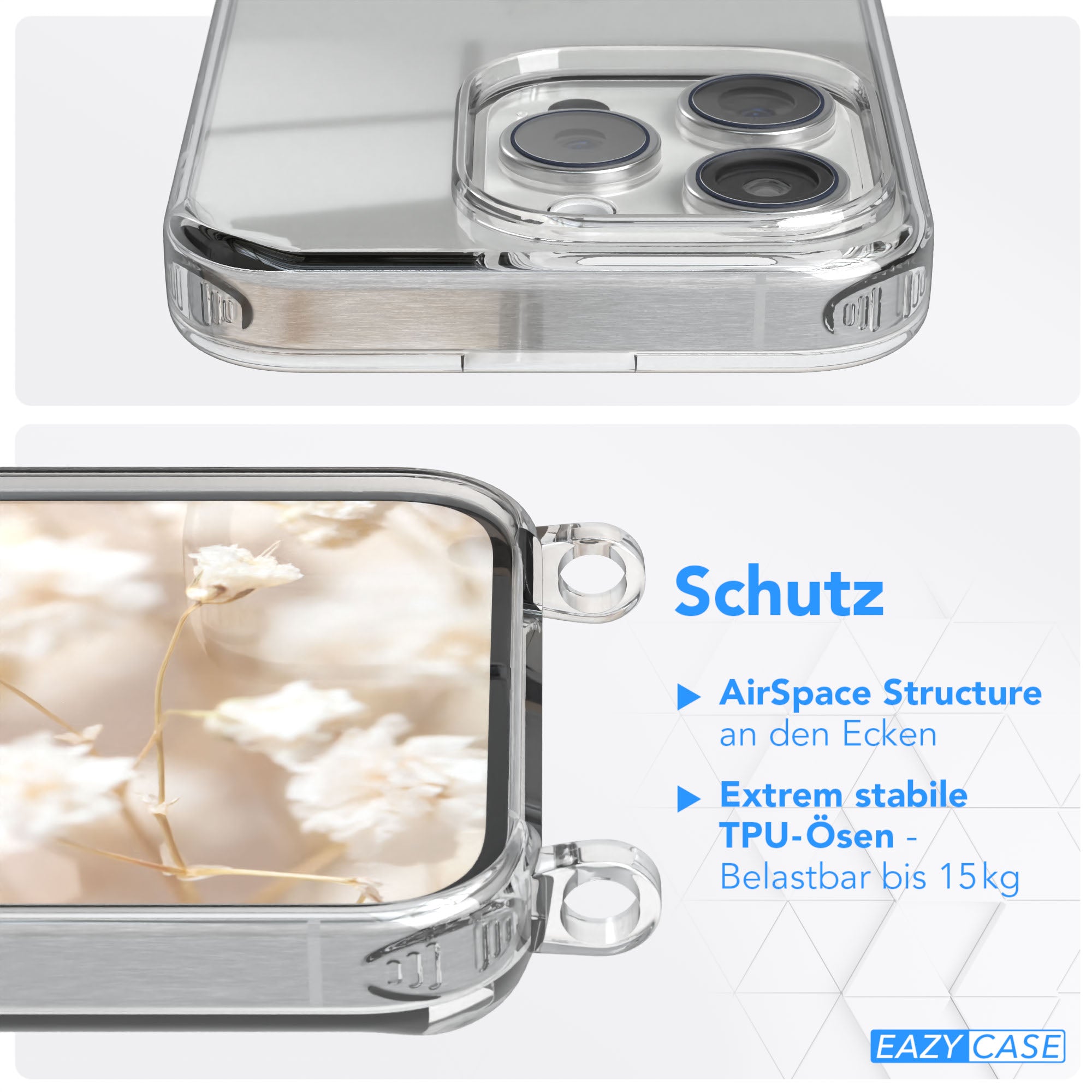 iPhone 15 Pro Handykette mit verstellbarem Boho Band von EAZY CASE