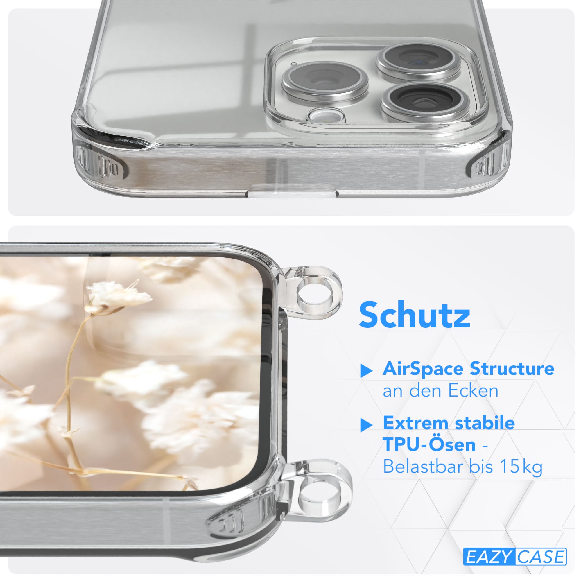 iPhone 15 Pro Max Handykette mit verstellbarem Boho Band Set