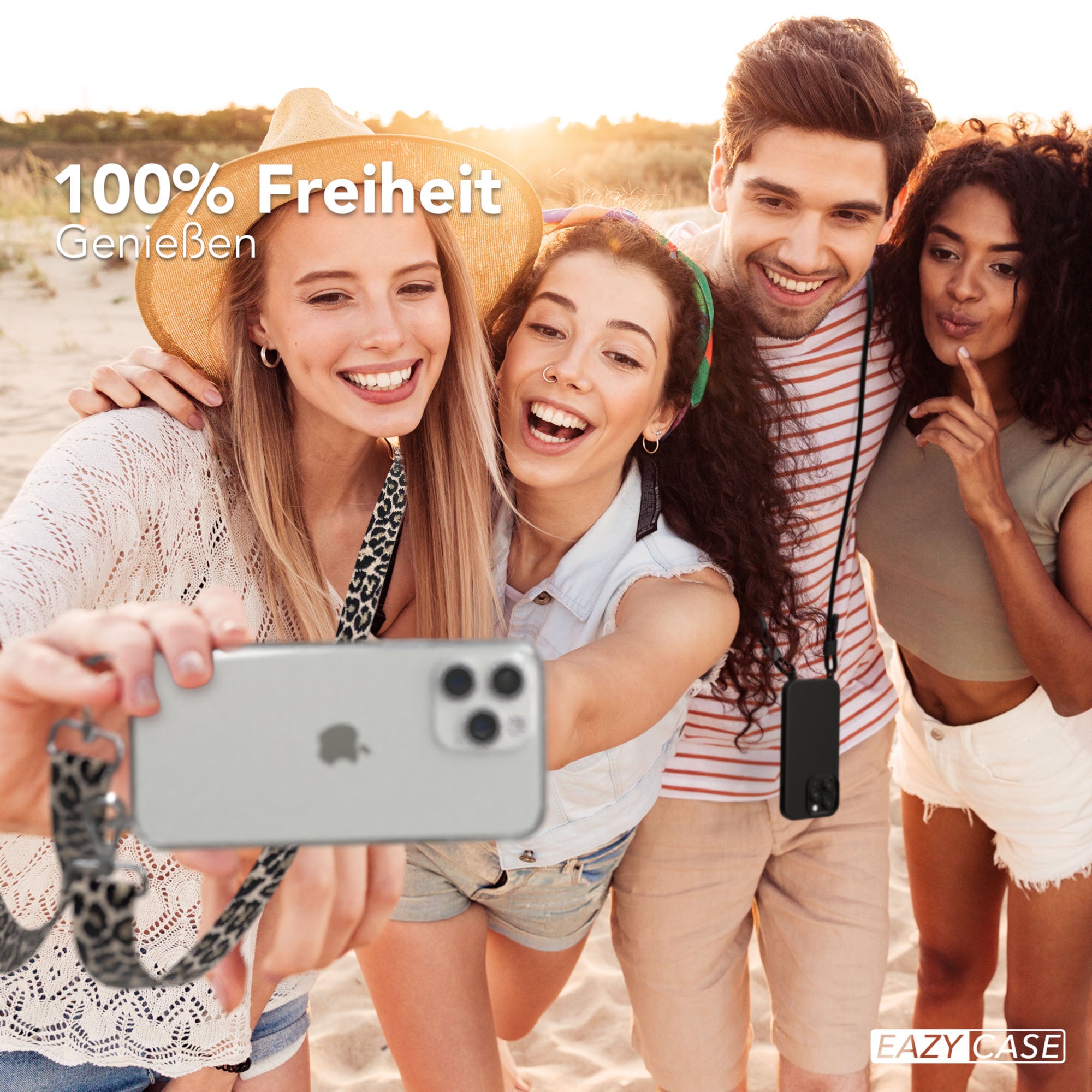 iPhone 15 Pro Max Handykette mit verstellbarem Boho Band Set