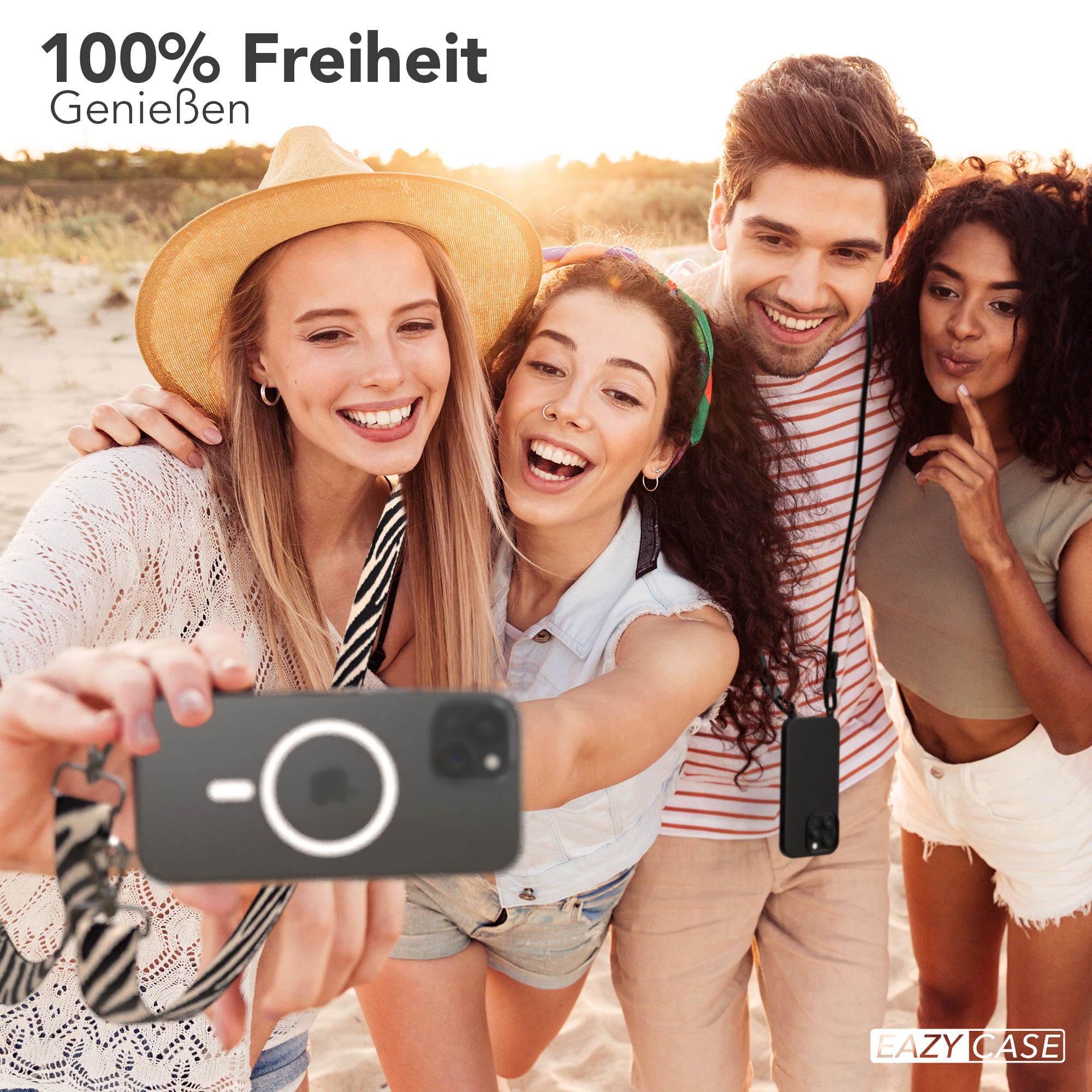 iPhone 15 Serie MagSafe Hülle + Boho Band Animal Print