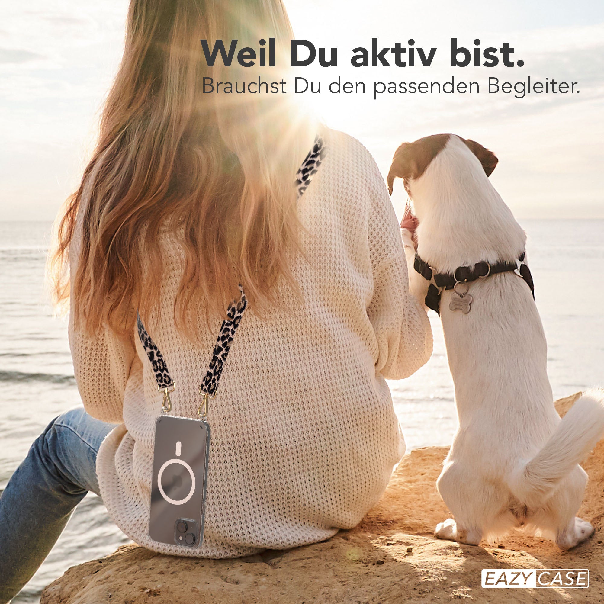 iPhone 15 Plus MagSafe Handykette mit verstellbarem Boho Band Set