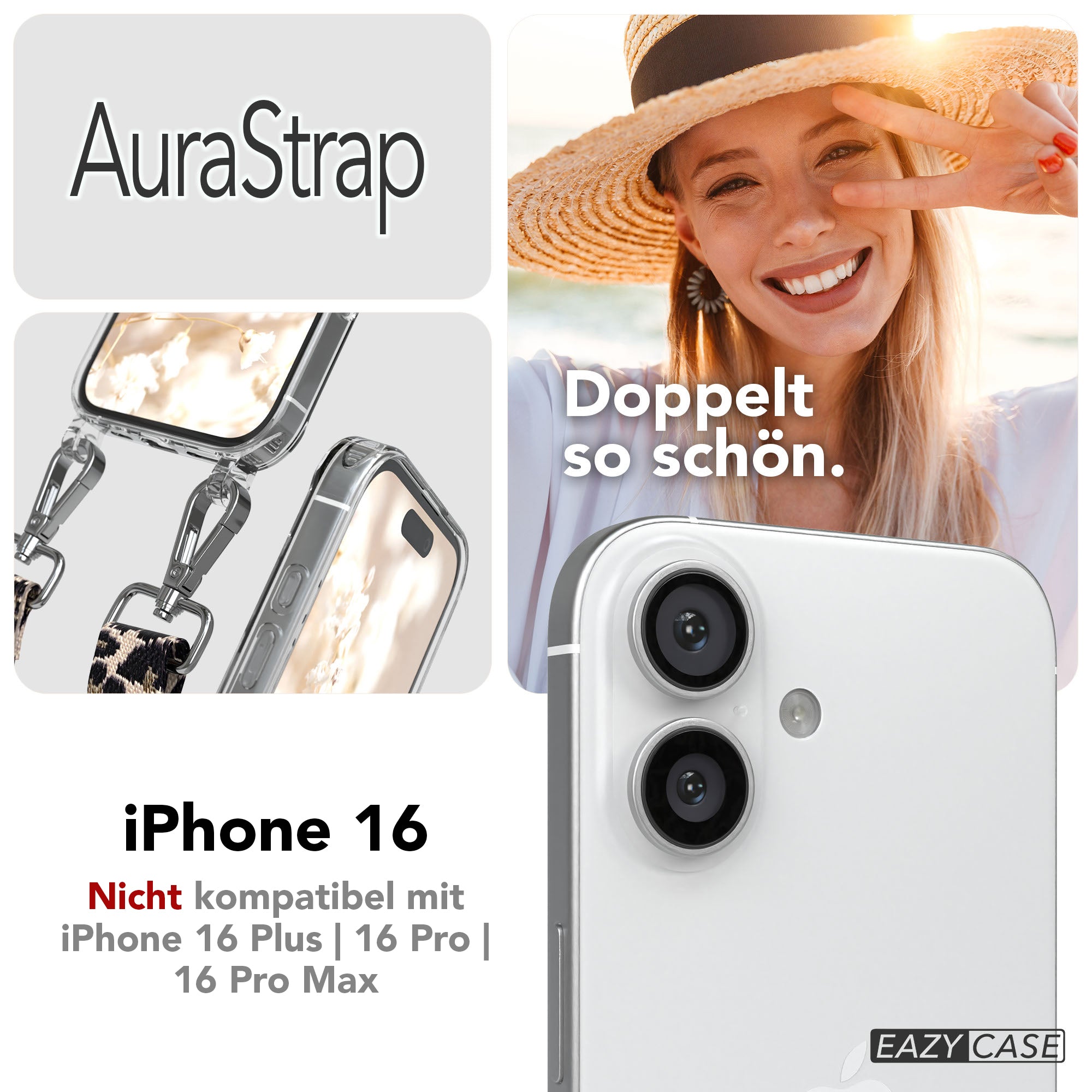 iPhone 16 MagSafe Handykette mit verstellbarem Boho Trageriemen von EAZY CASE