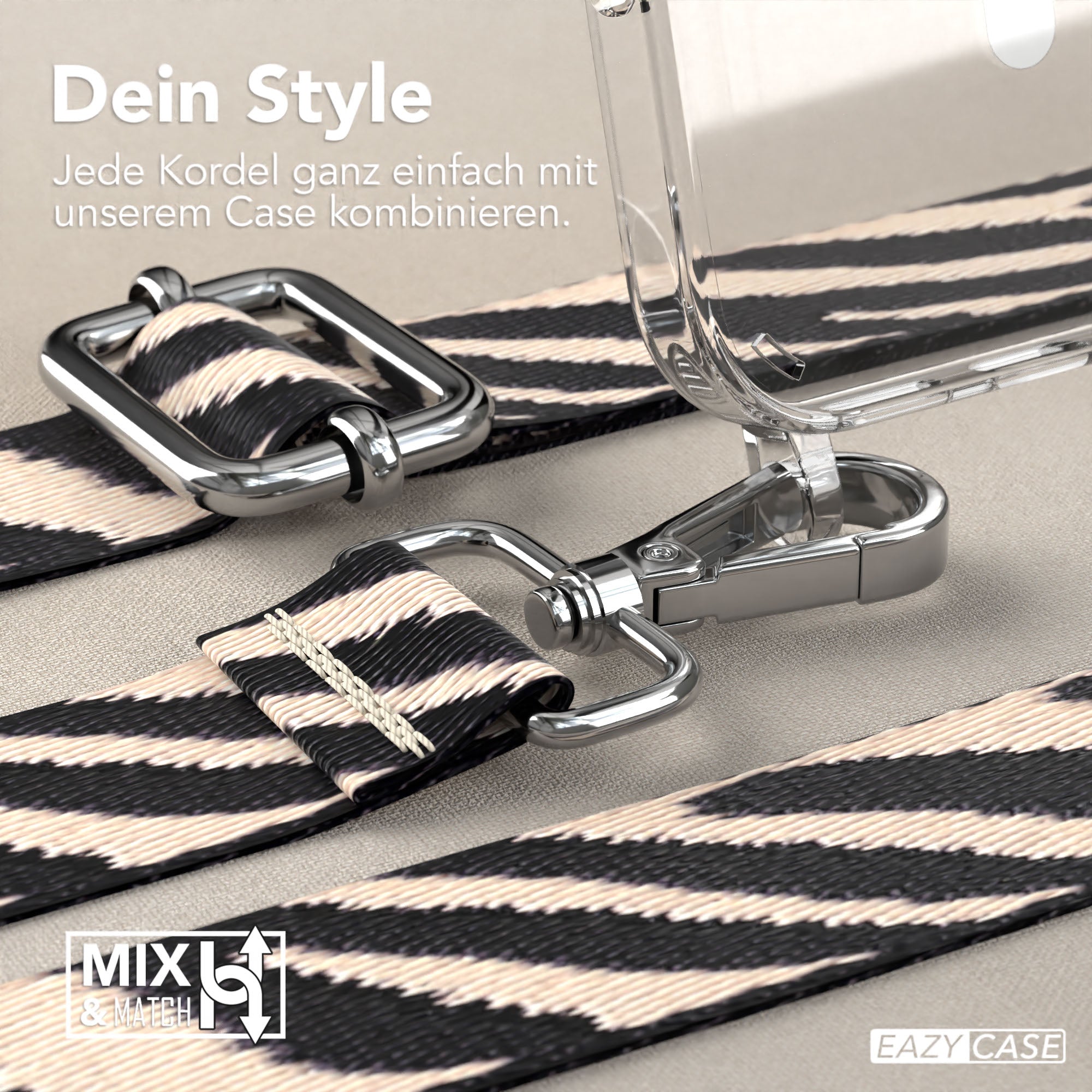 iPhone 16 Pro MagSafe Handykette mit Boho Band verstellbar
