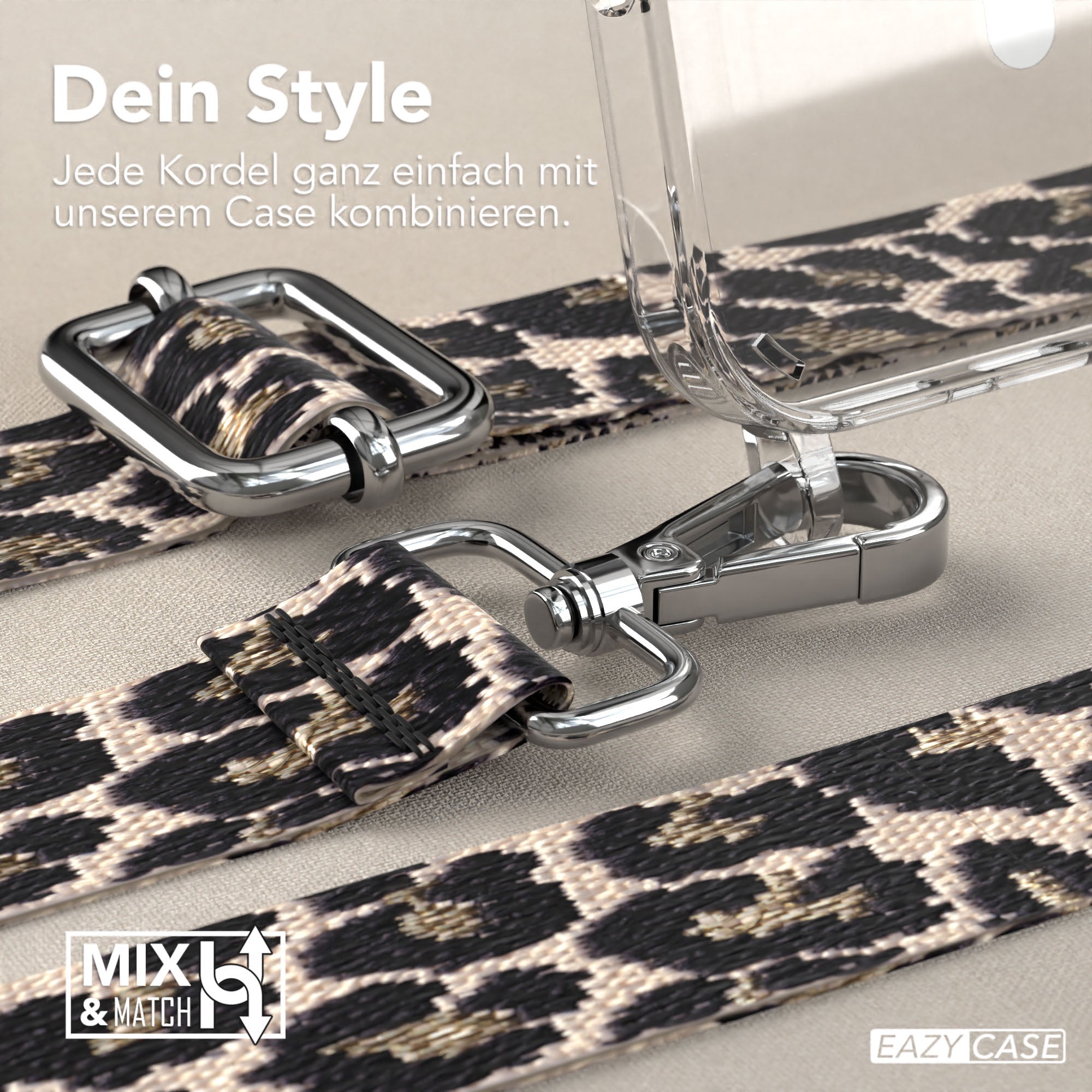 iPhone 16 Pro MagSafe Handykette mit Boho Band verstellbar