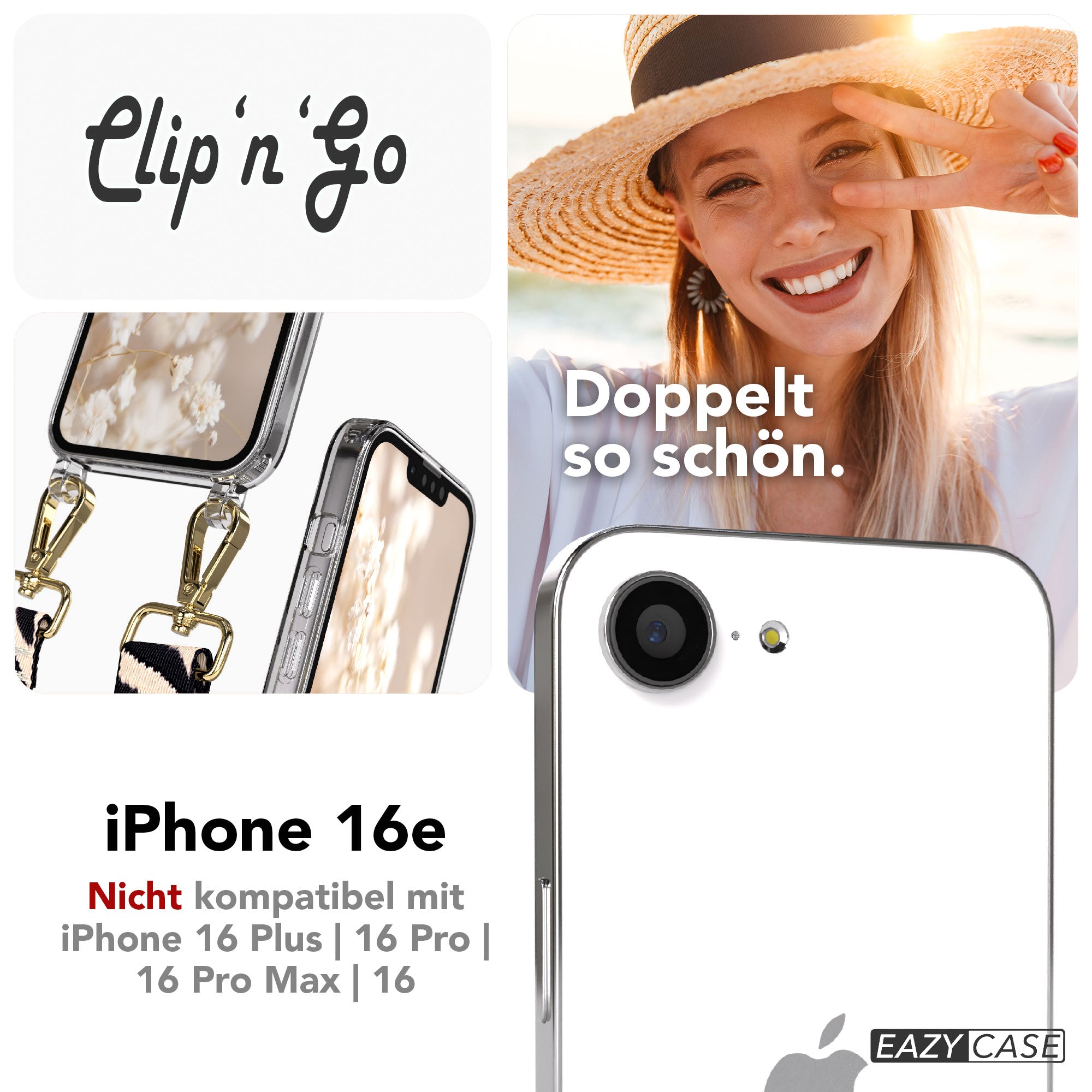 iPhone 16e MagSafe Handykette mit Boho Band Tragekette