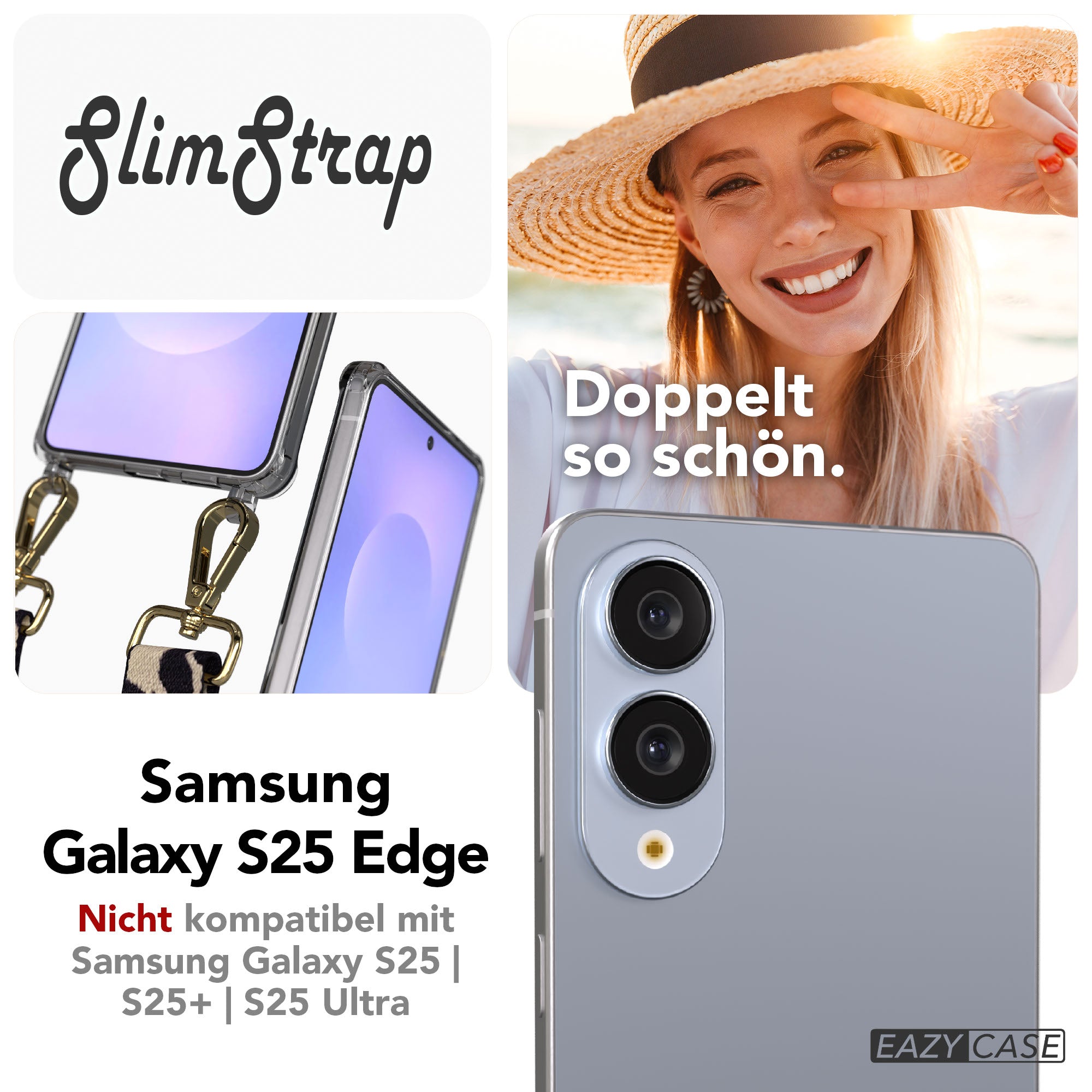 Samsung Galaxy S25 Edge Schutzhülle mit Befestigungsösen für Handyketten