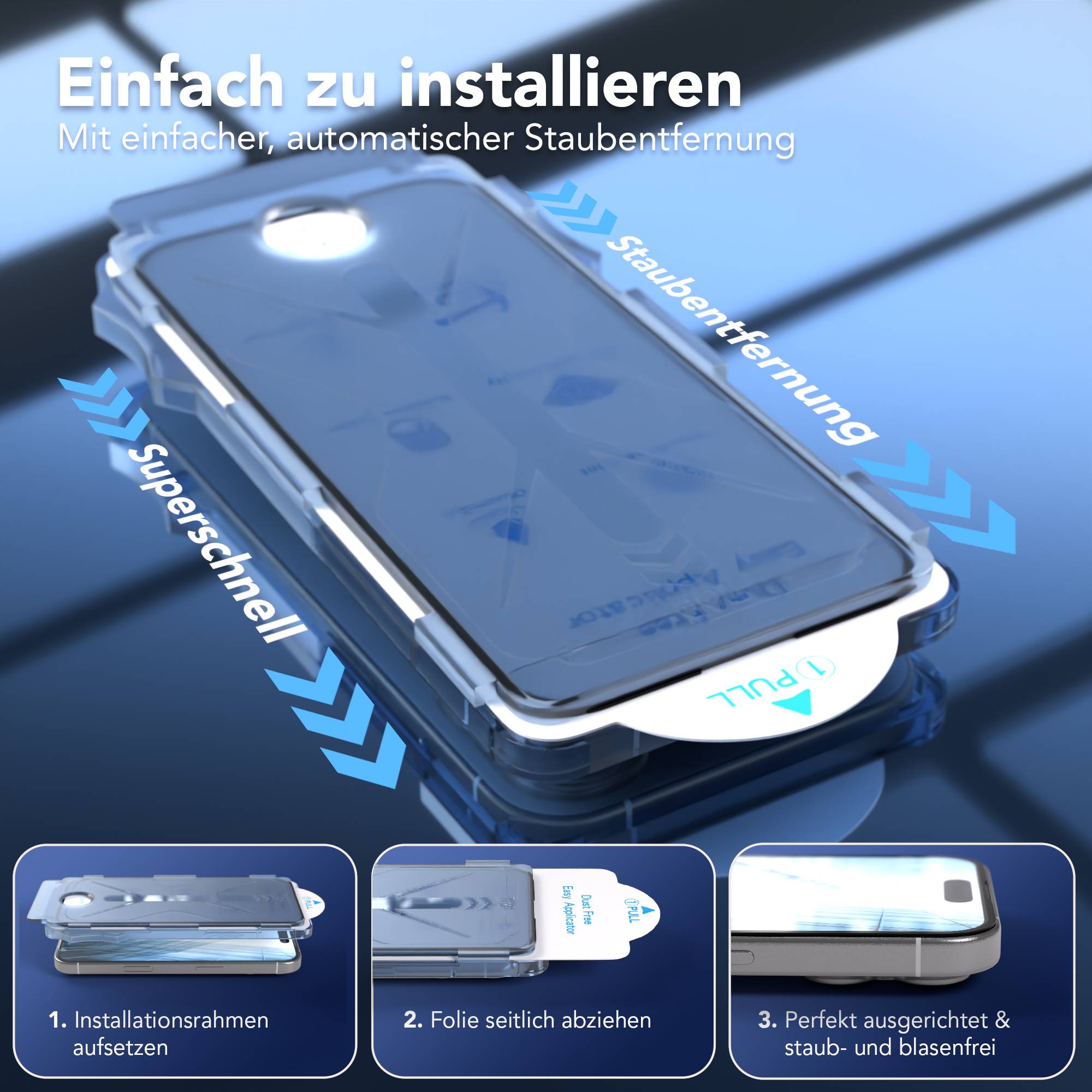 Apple iPhone 17 Schutzfolie mit Installationsrahmen und Kameraschutz Set