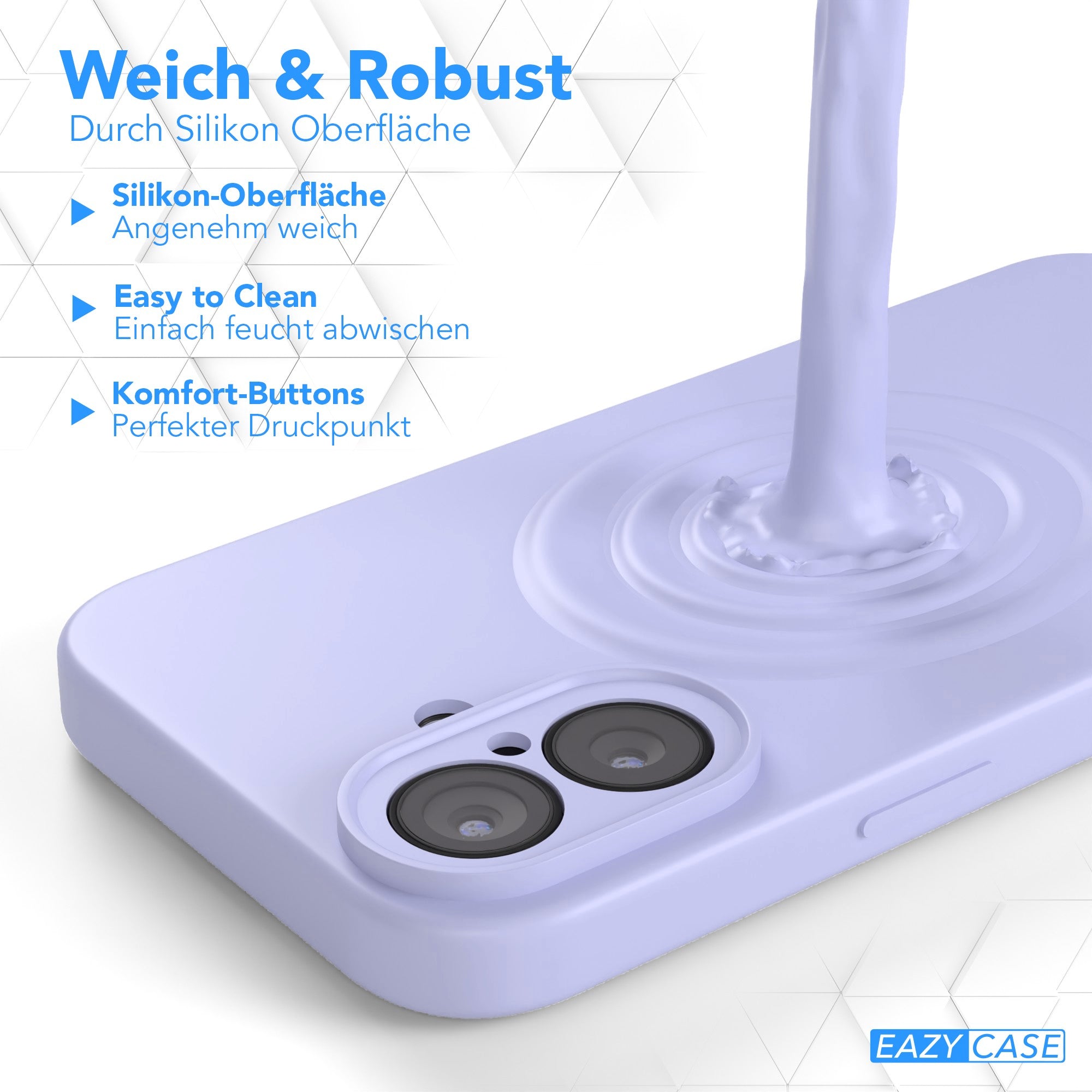 iPhone 17 transparente Silikonhülle mit Kameraschutz von EAZY CASE