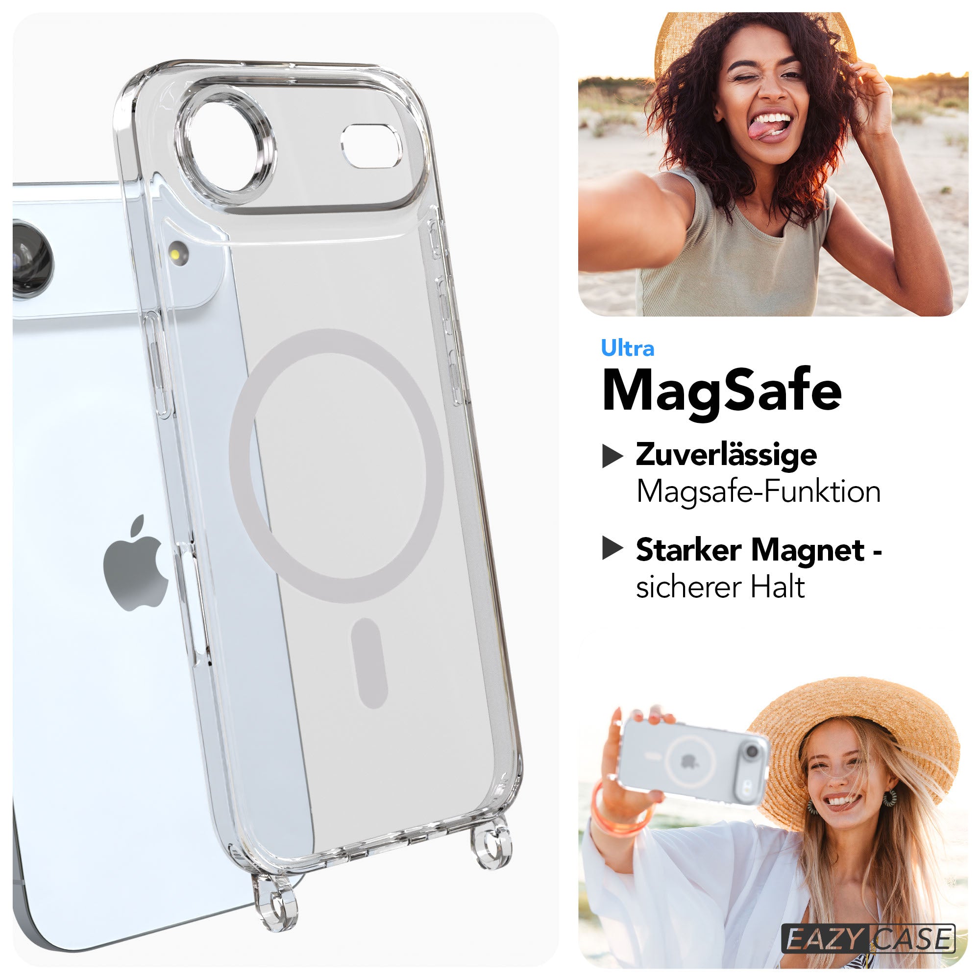 iPhone Air Schutzhülle mit MagSafe und Befestigungsösen für Handyketten
