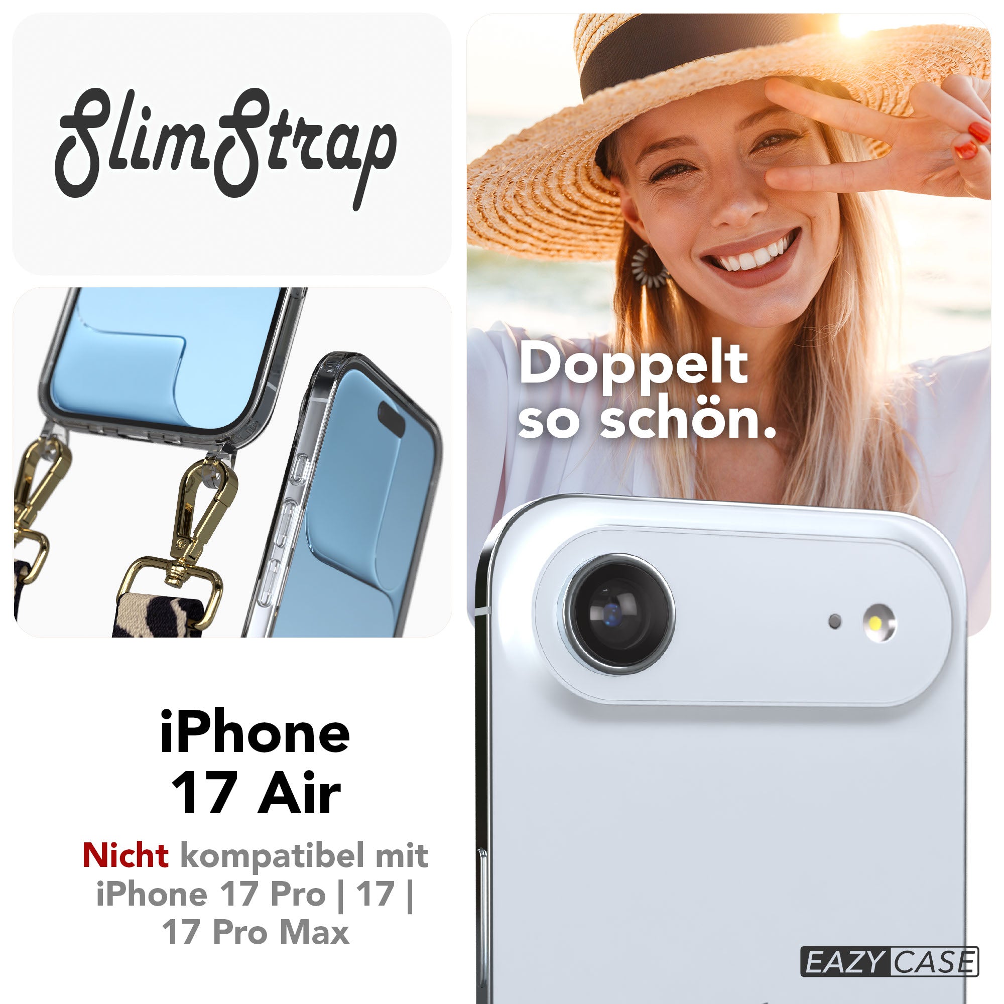 iPhone Air Schutzhülle mit MagSafe und Befestigungsösen für Handyketten