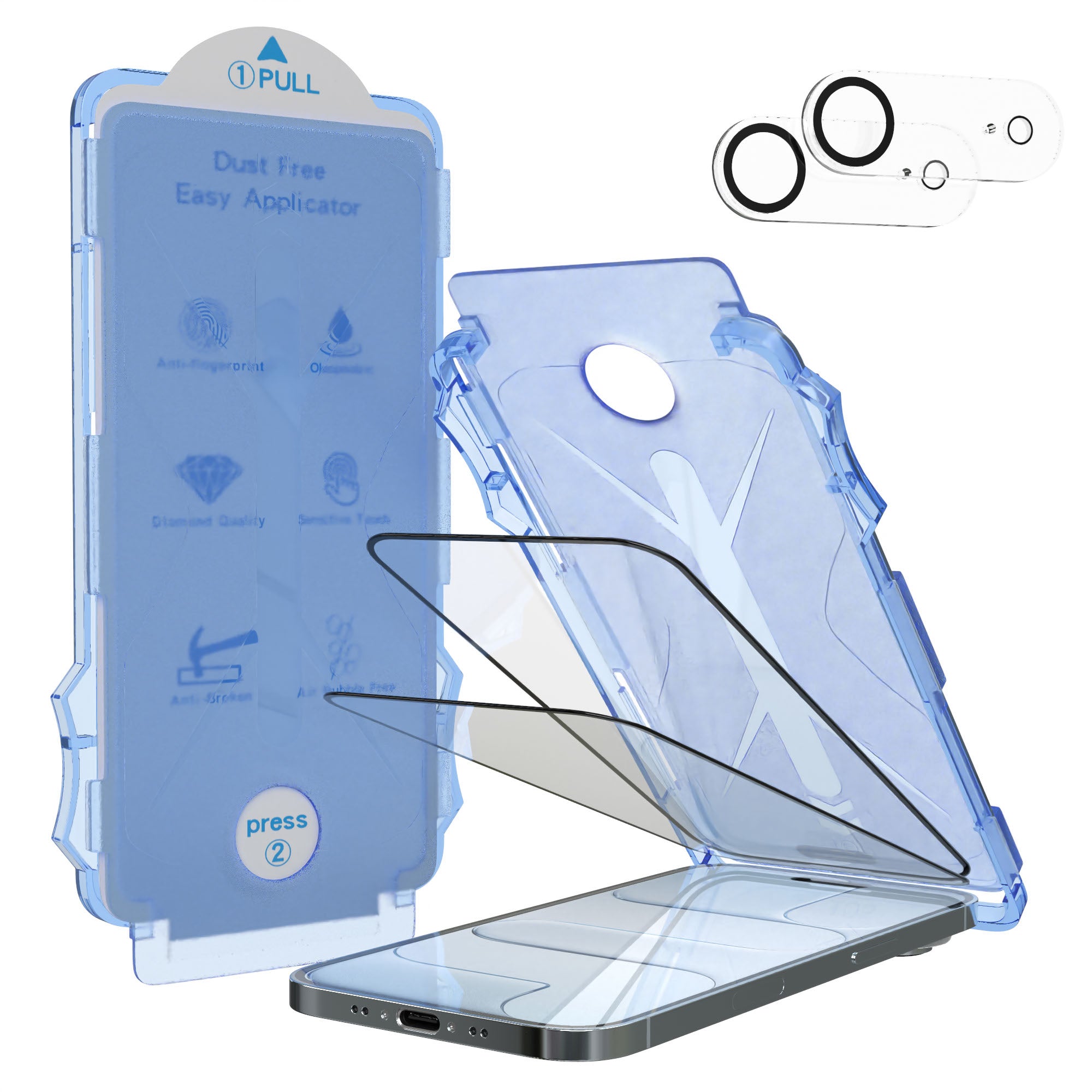 iPhone Air 2er Set Glasfolie + Installationsrahmen