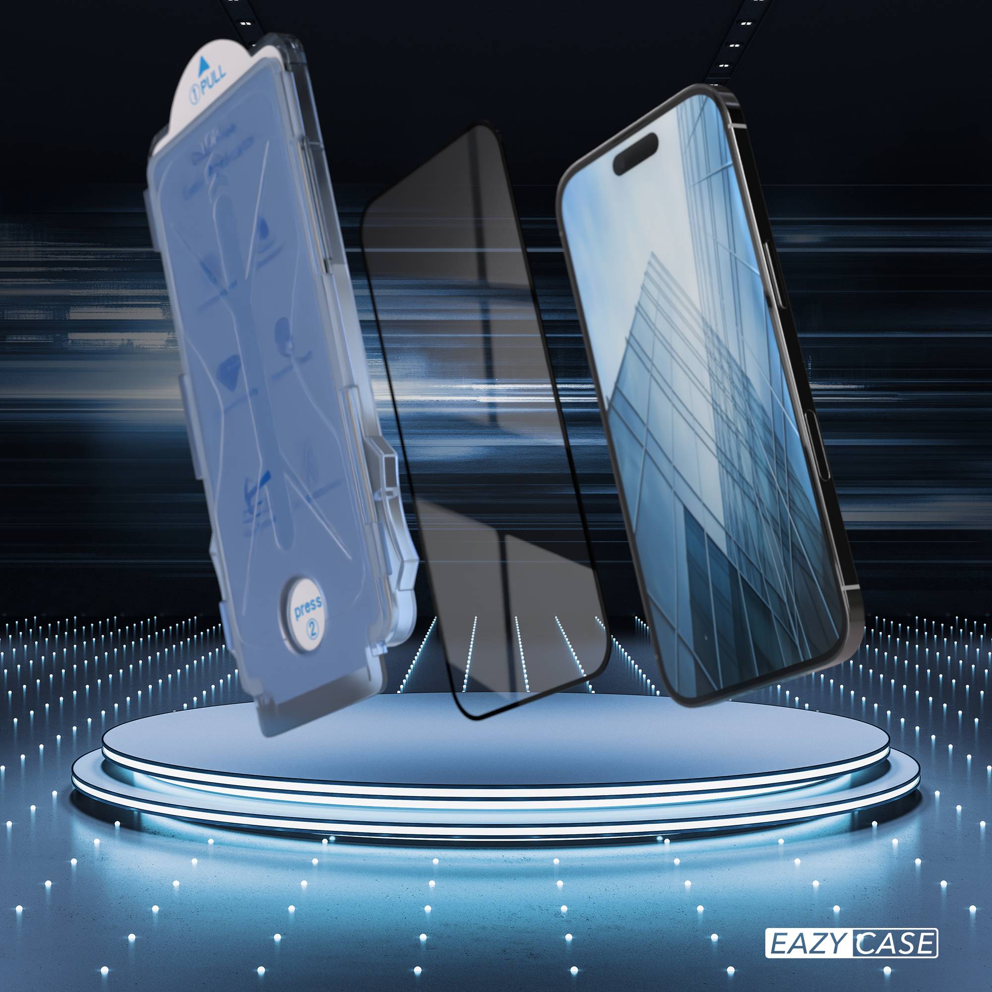 iPhone Air Schutzfolie 9H Hartglas mit Installationsrahmen Displayschutz
