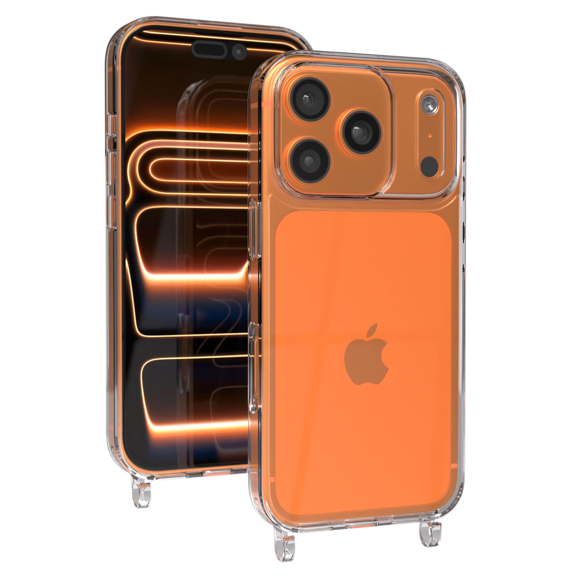 iPhone 17 Pro transparente Hülle mit integrierten Befestigungsösen für Handyketten