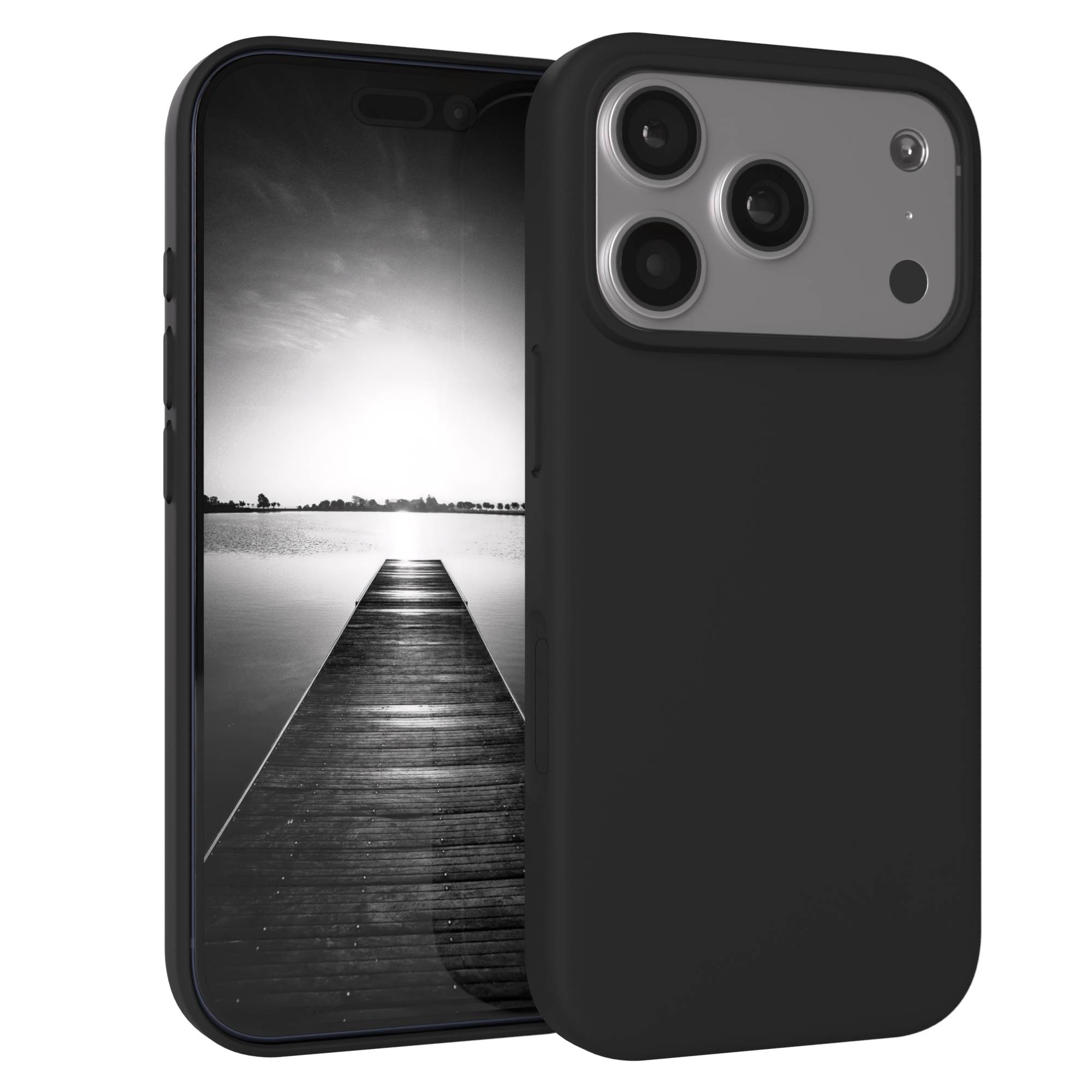 Apple iPhone 17 Pro Premium Silikonhülle mit Kameraschutz von EAZY CASE #farbe_schwarz
