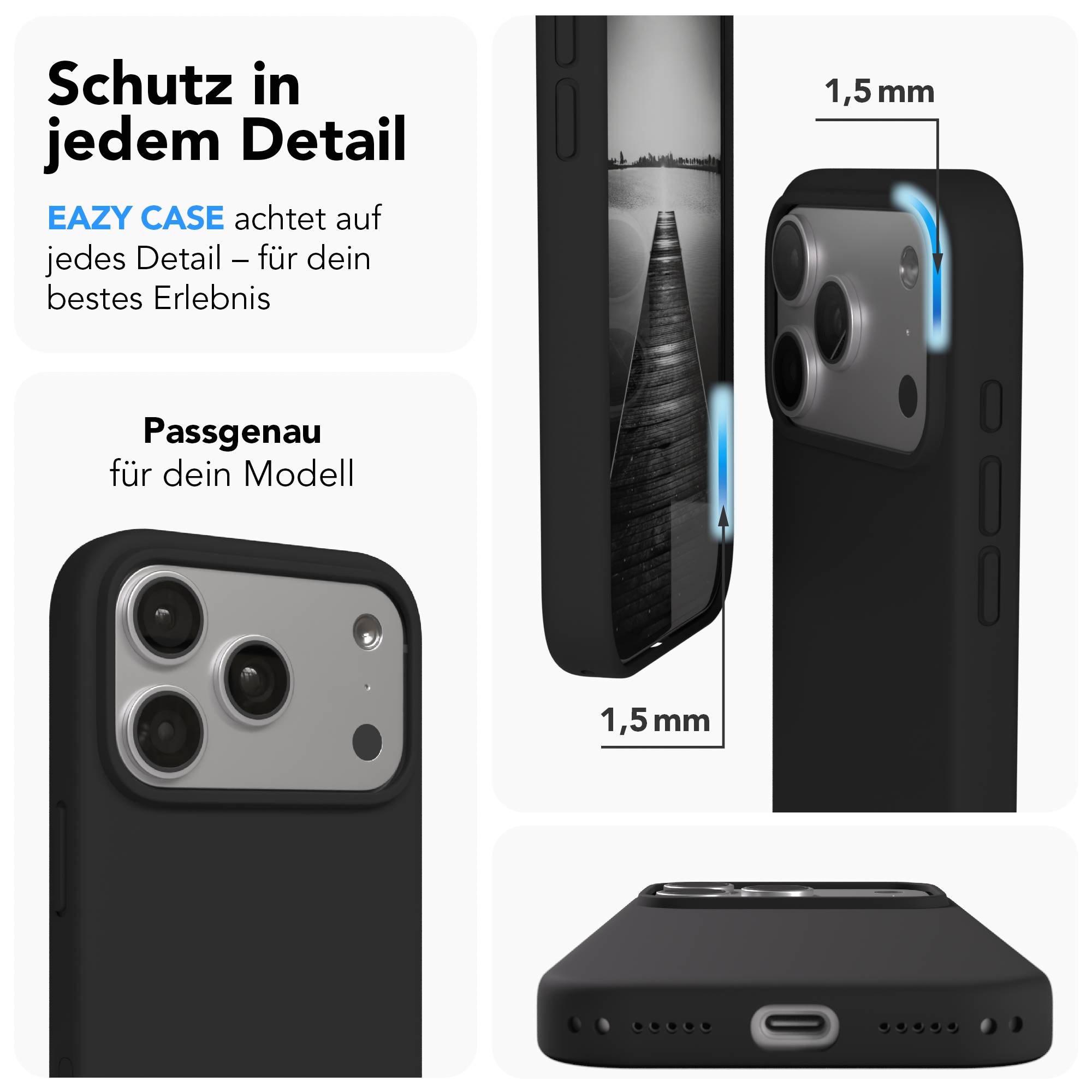 Apple iPhone 17 Pro Premium Silikonhülle mit Kameraschutz von EAZY CASE