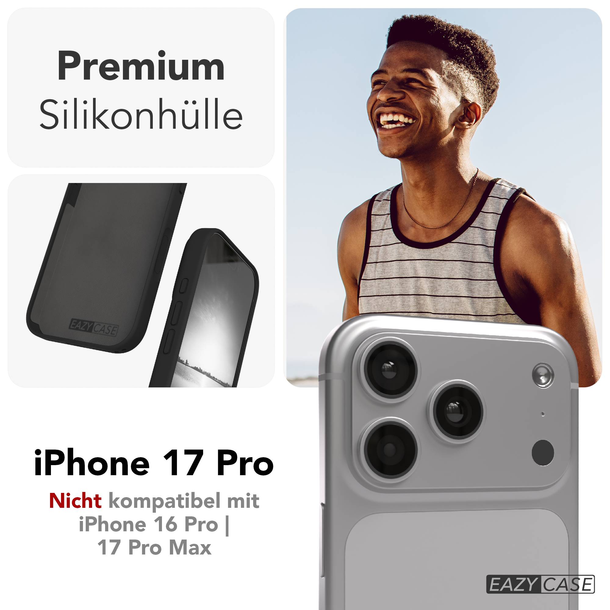 Apple iPhone 17 Pro Premium Silikonhülle mit Kameraschutz von EAZY CASE