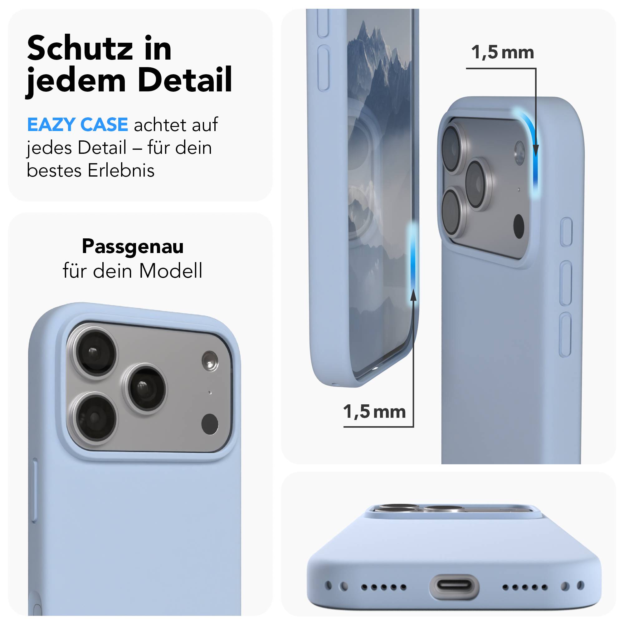 Apple iPhone 17 Pro Premium Silikonhülle mit Kameraschutz von EAZY CASE