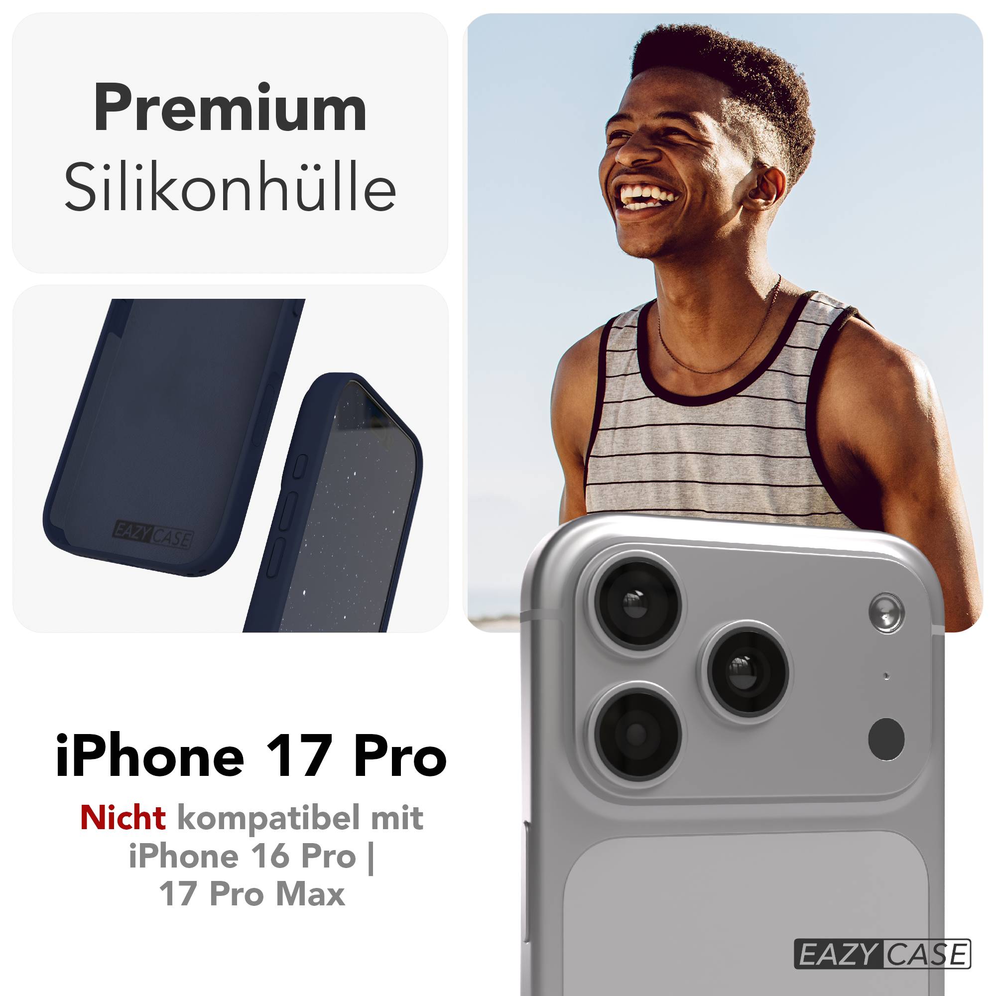Apple iPhone 17 Pro Premium Silikonhülle mit Kameraschutz von EAZY CASE