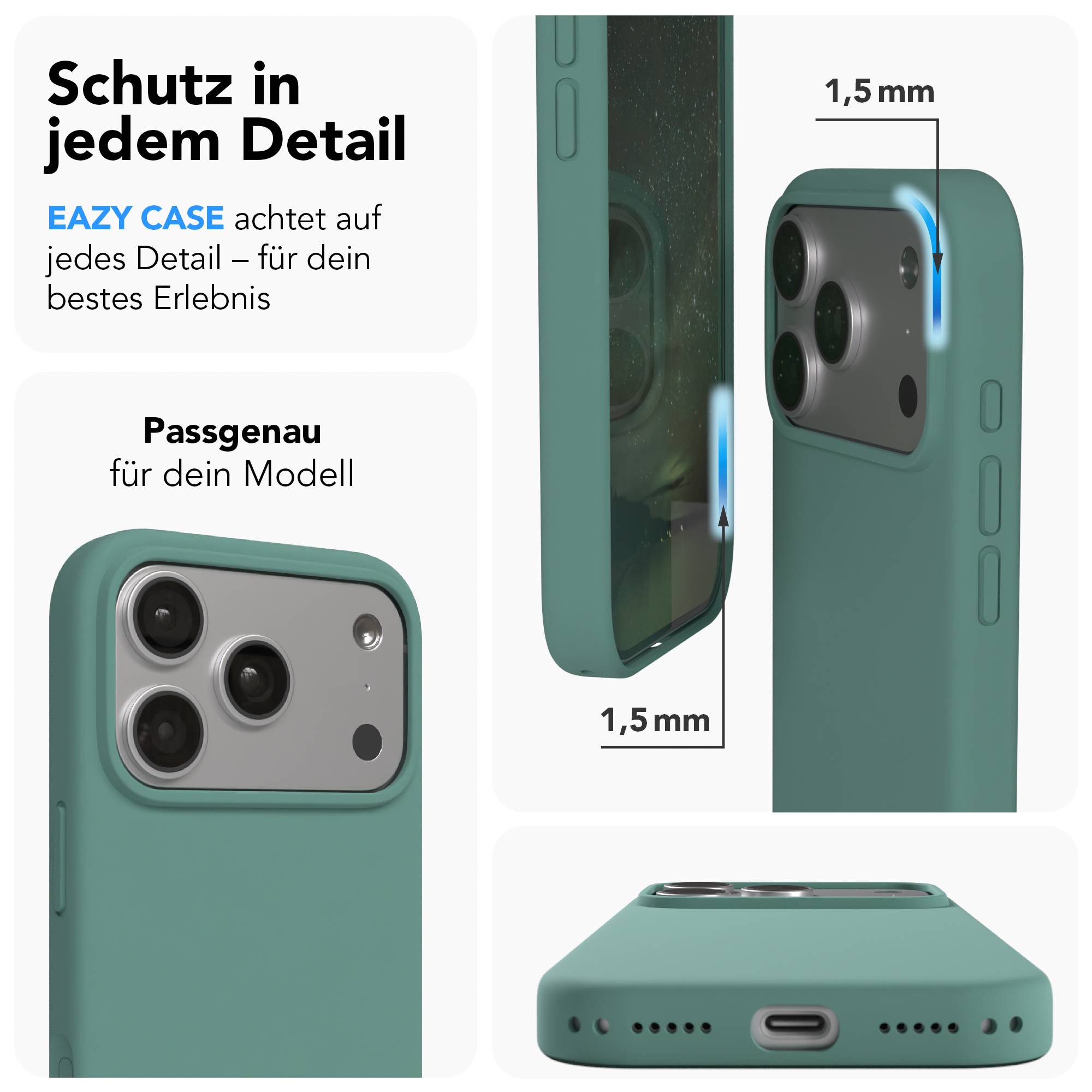 Apple iPhone 17 Pro Premium Silikonhülle mit Kameraschutz von EAZY CASE
