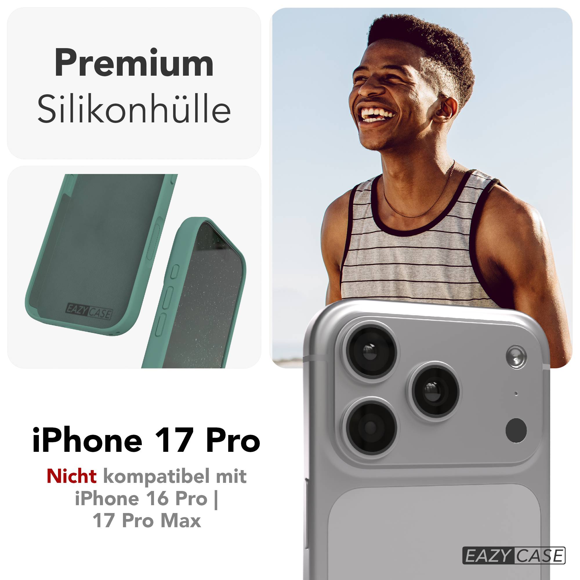 Apple iPhone 17 Pro Premium Silikonhülle mit Kameraschutz von EAZY CASE