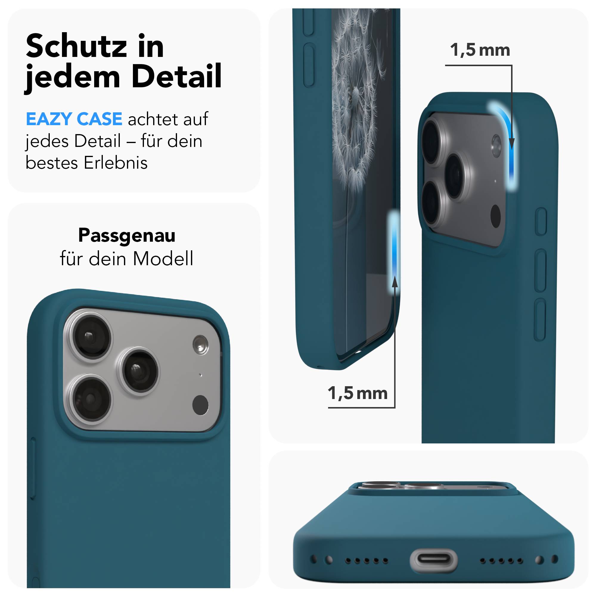 Apple iPhone 17 Pro Premium Silikonhülle mit Kameraschutz von EAZY CASE
