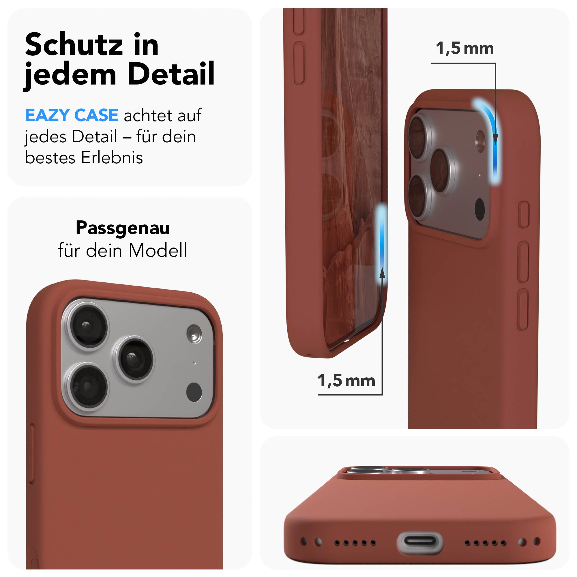 Apple iPhone 17 Pro Premium Silikonhülle mit Kameraschutz von EAZY CASE