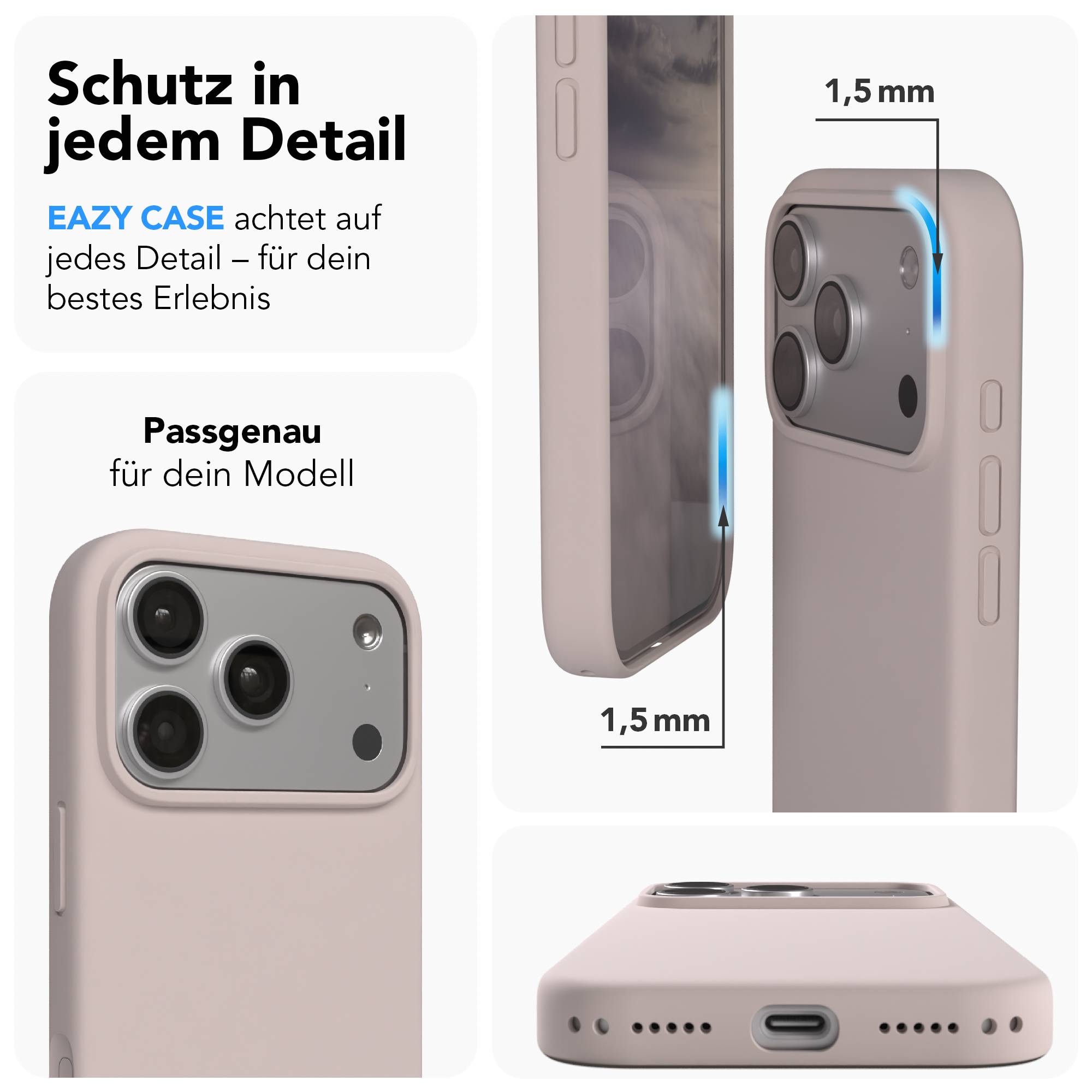 Apple iPhone 17 Pro Premium Silikonhülle mit Kameraschutz von EAZY CASE