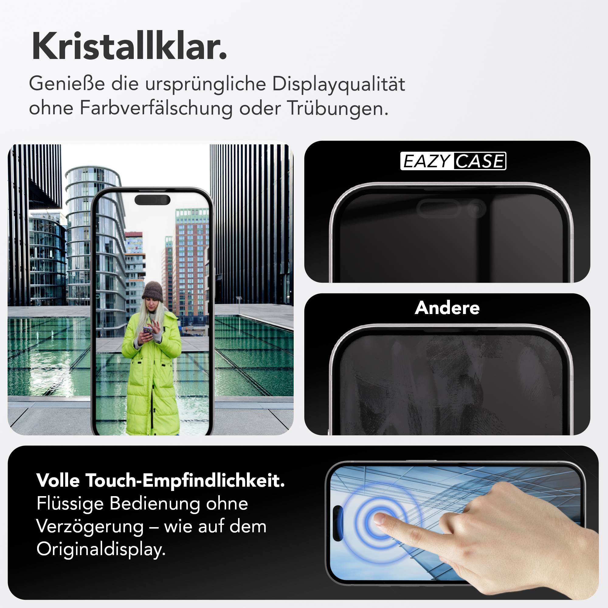 iPhone 17 Pro Schutzfolie mit Installationsrahmen und Kameraschutz Set